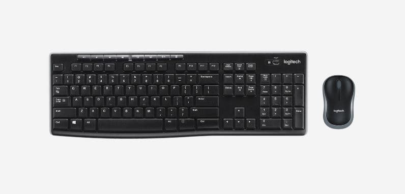 Toetsenbord- en muisset Logitech MK270 draadloos QWERTY zwart