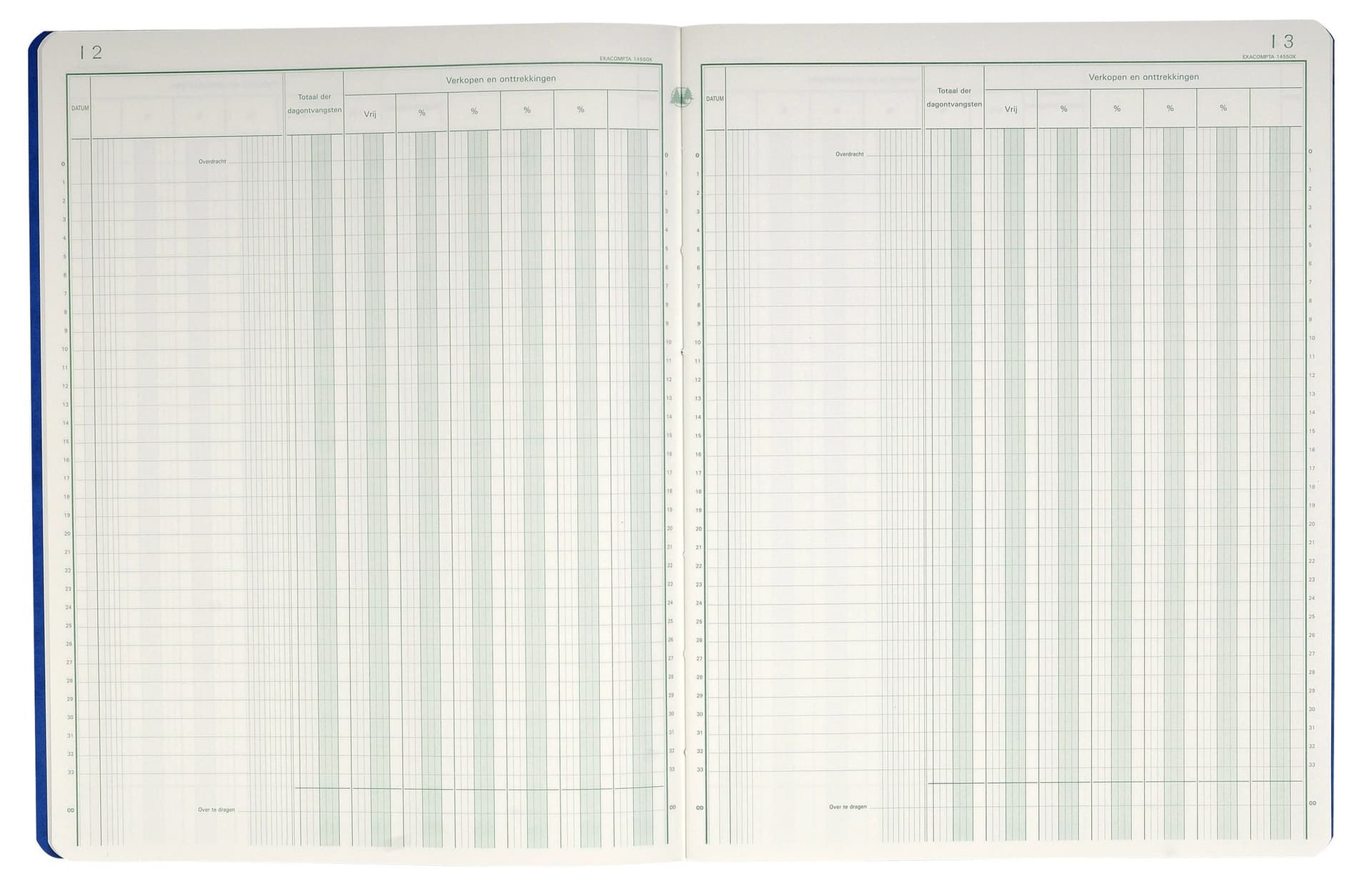 Register Piqure dagontvangsten 320x250mm 80vel assorti 2