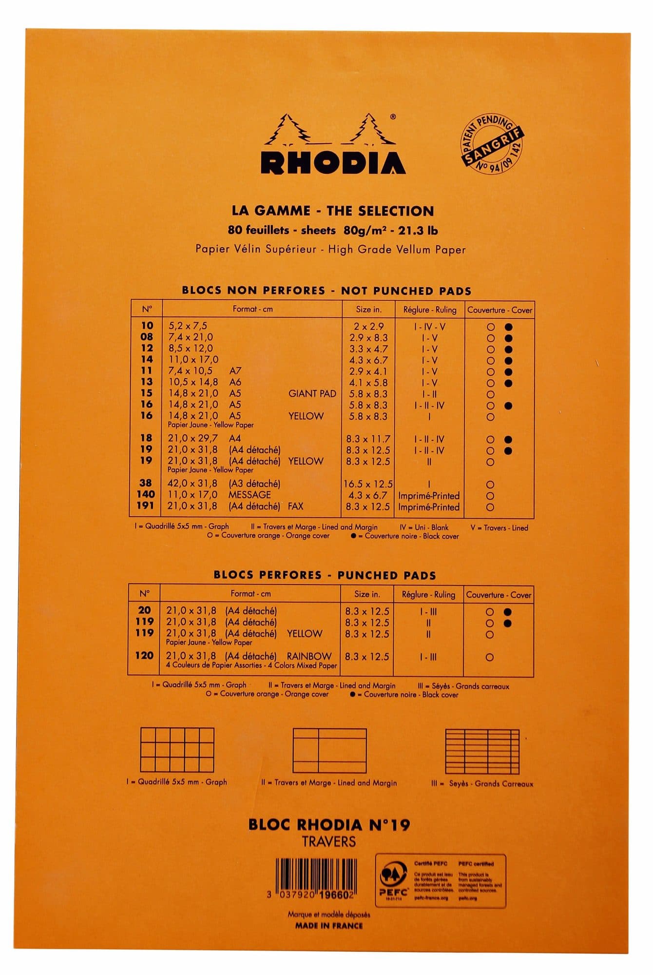 Schrijfblok Rhodia A4 lijn 80 vel 80gr geel 2