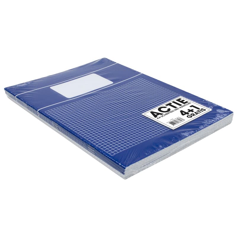 Schrift  SOHO Basic A4 ruit 5x5mm 80 pagina's 60gr assorti 5 stuks 2