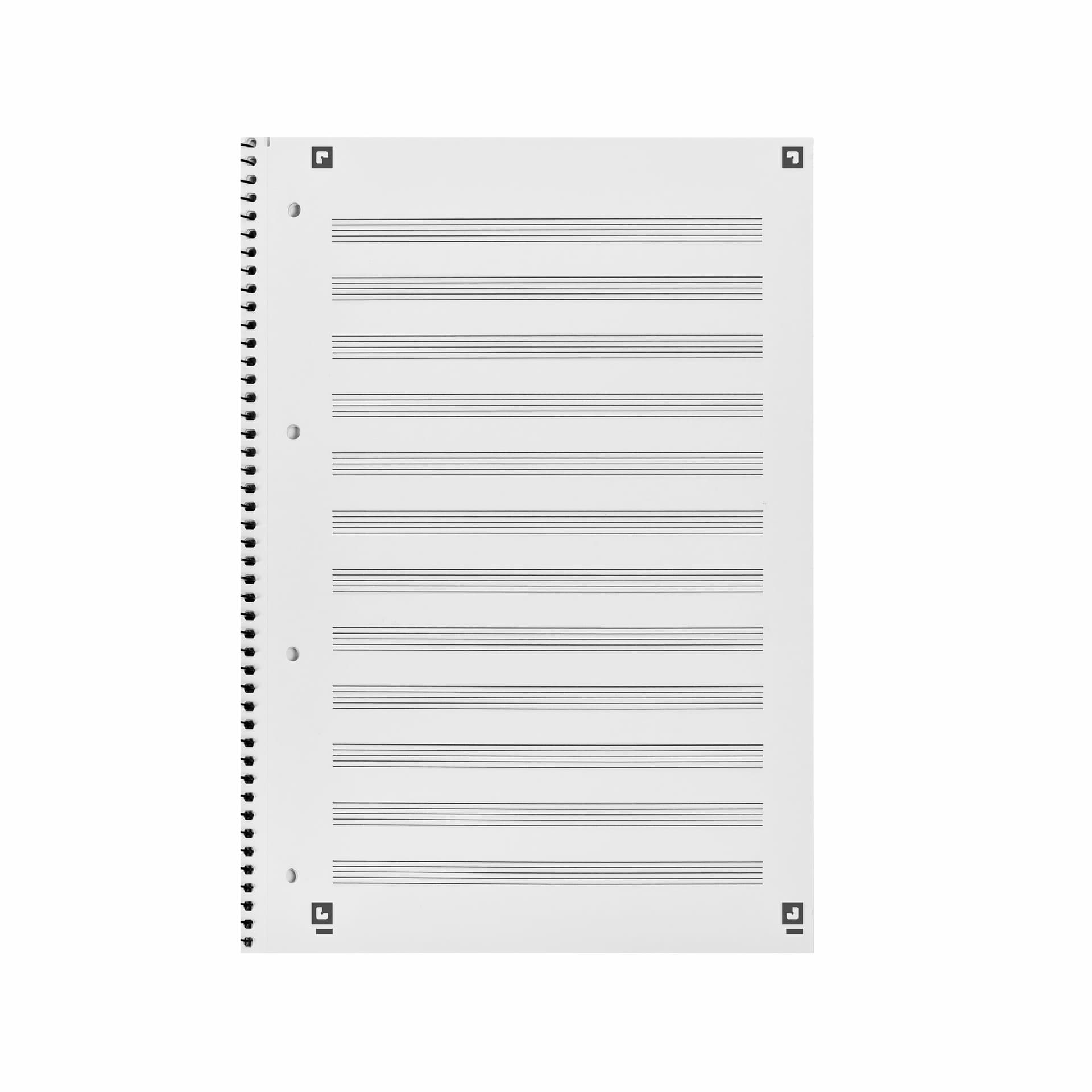 Collegeblok Oxford A4+ muziek 4-gaats 100 pagina's 80gr blauw 5