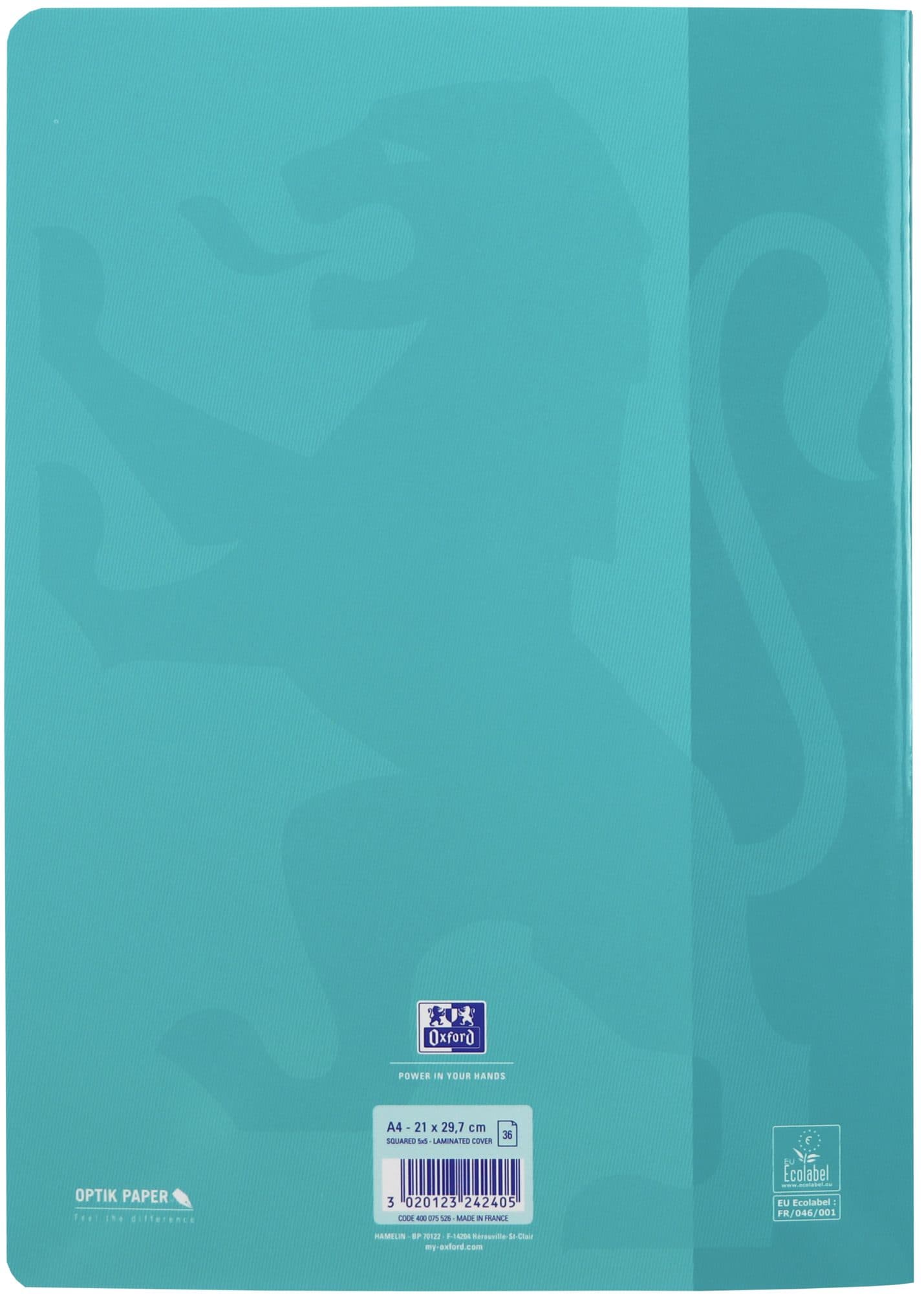 Schrift Oxford School A4 ruit 5x5mm 72 pagina's 80gr assorti 7