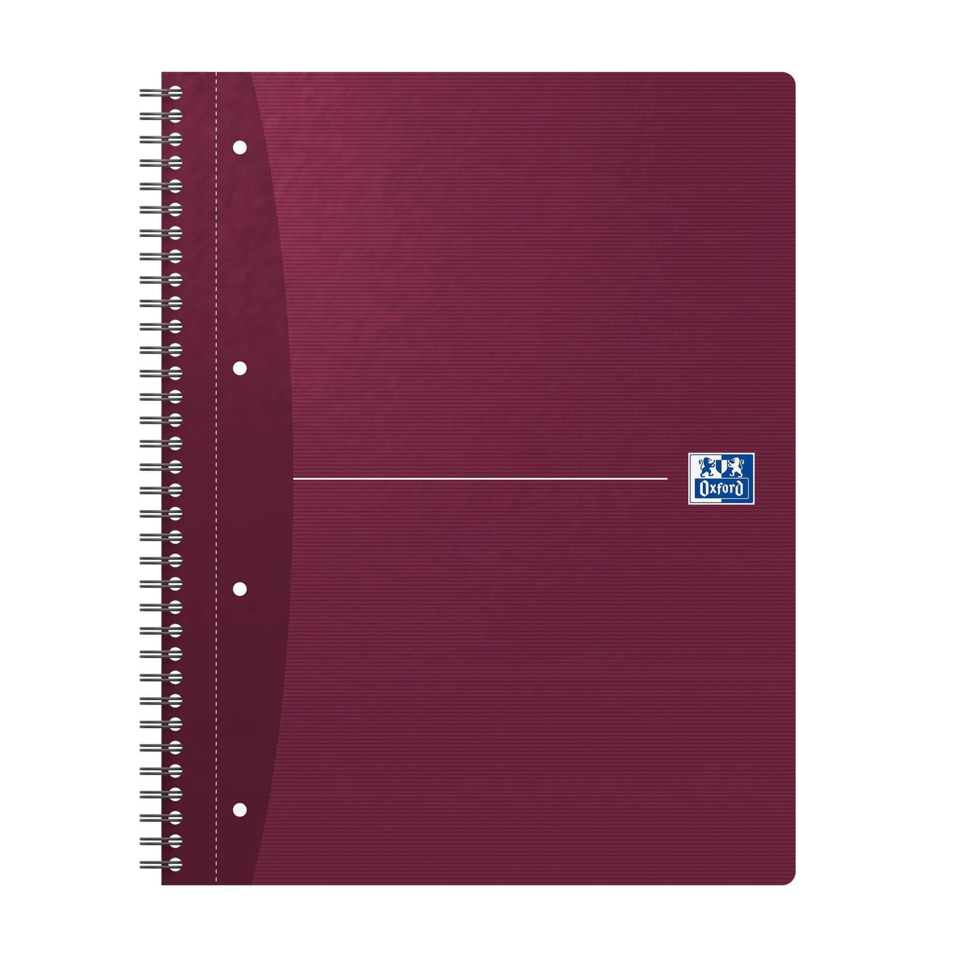 Collegeblok Oxford Office Essentials A4+ lijn 4-gaats 180 pagina's 80gr assorti 4