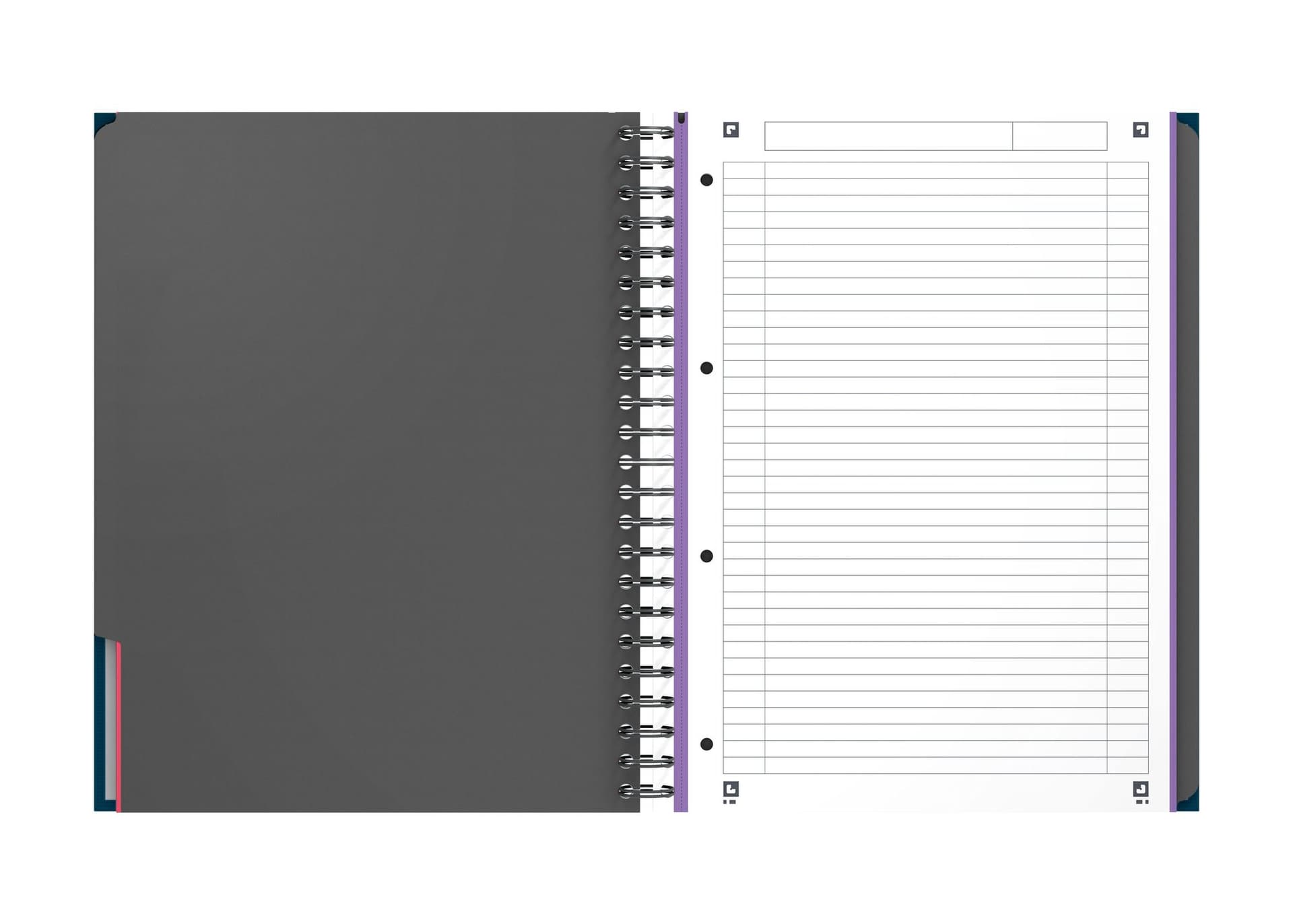 Collegeblok Oxford Office Essentials Europeanbook A4+ 4-gaats 120 pagina's assorti 7
