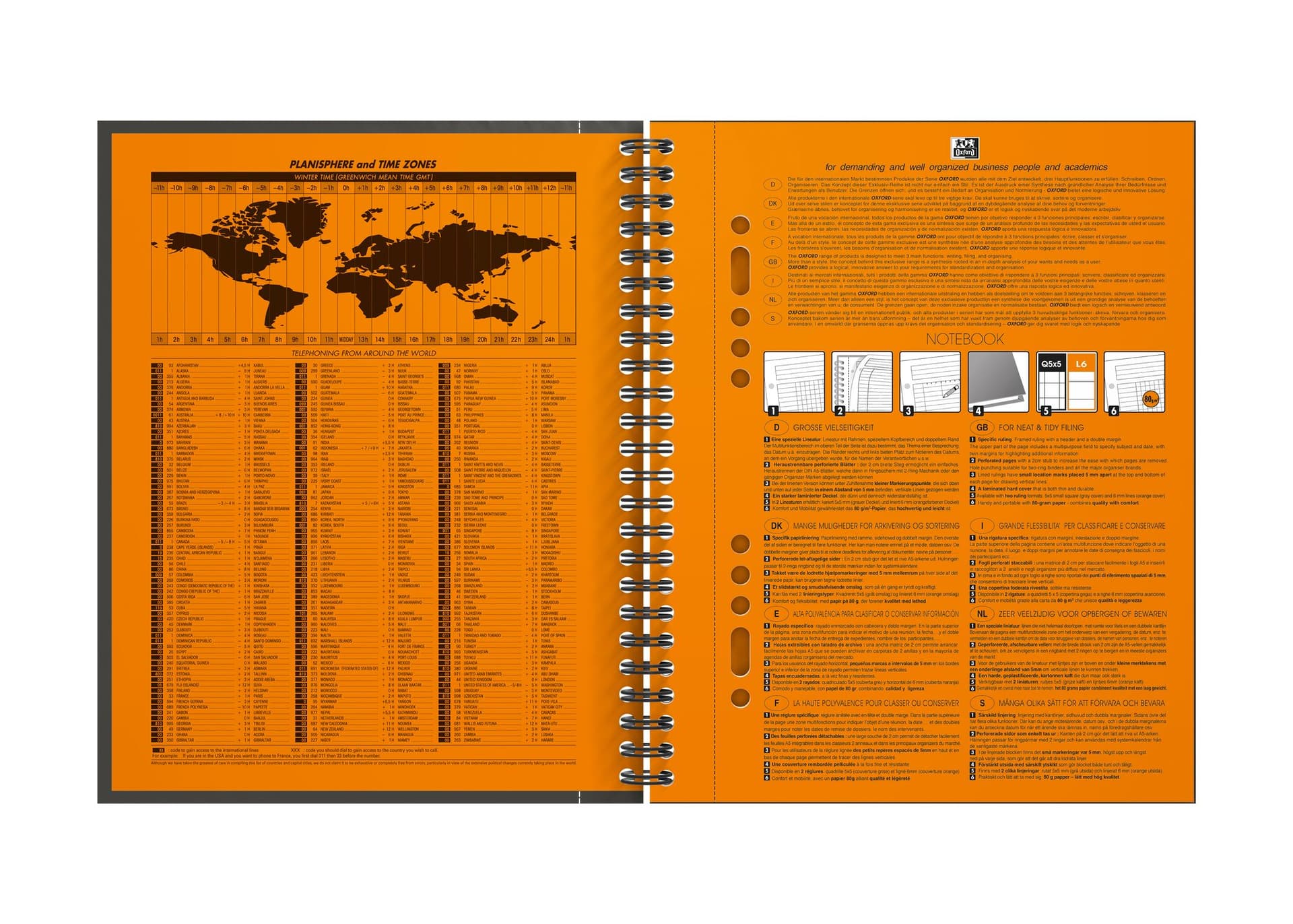 Spiraalblok Oxford International Notebook A5+ ruit 160 pagina's 2