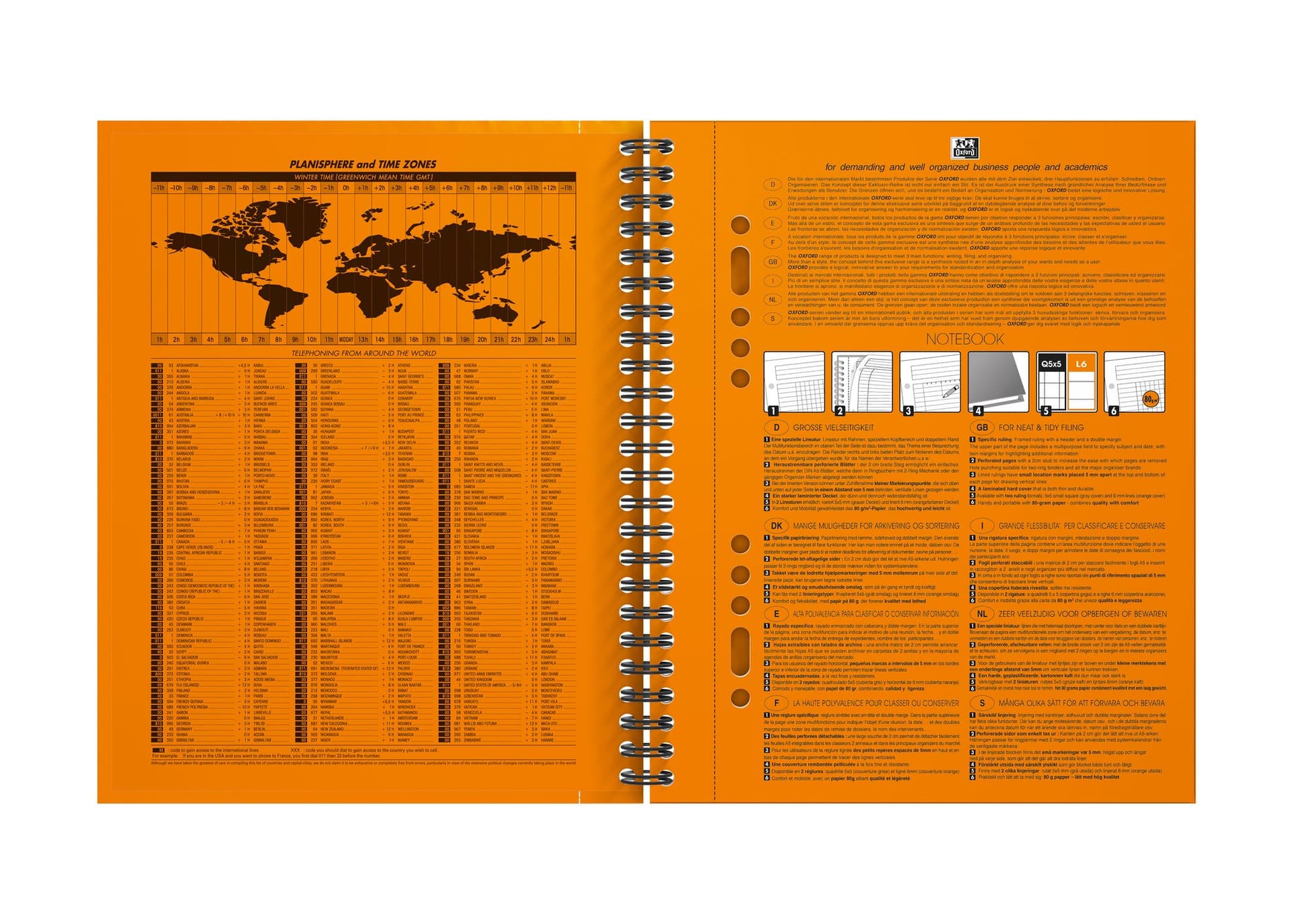 Spiraalblok Oxford International Notebook A5+ lijn 2