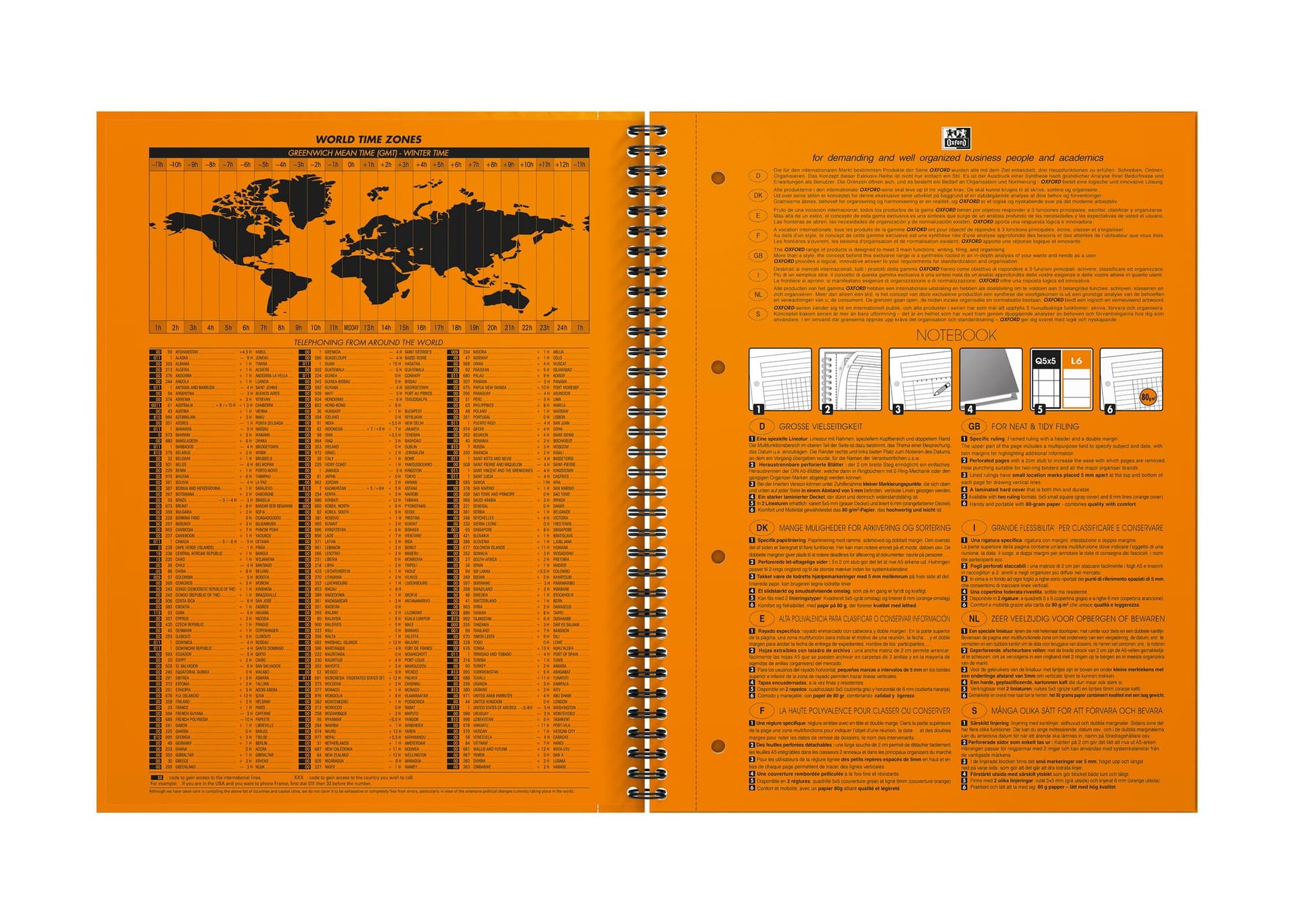 Spiraalblok Oxford International Notebook A4+ 160 pagina's lijn 2
