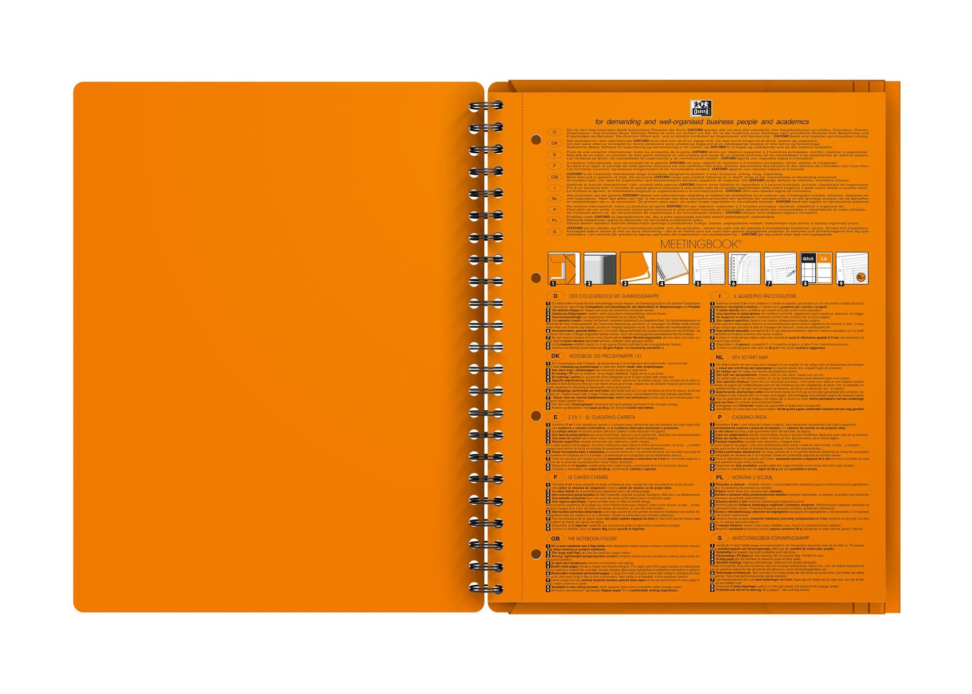 Spiraalblok Oxford International Meetingbook A4+ 160 pagina's lijn 2