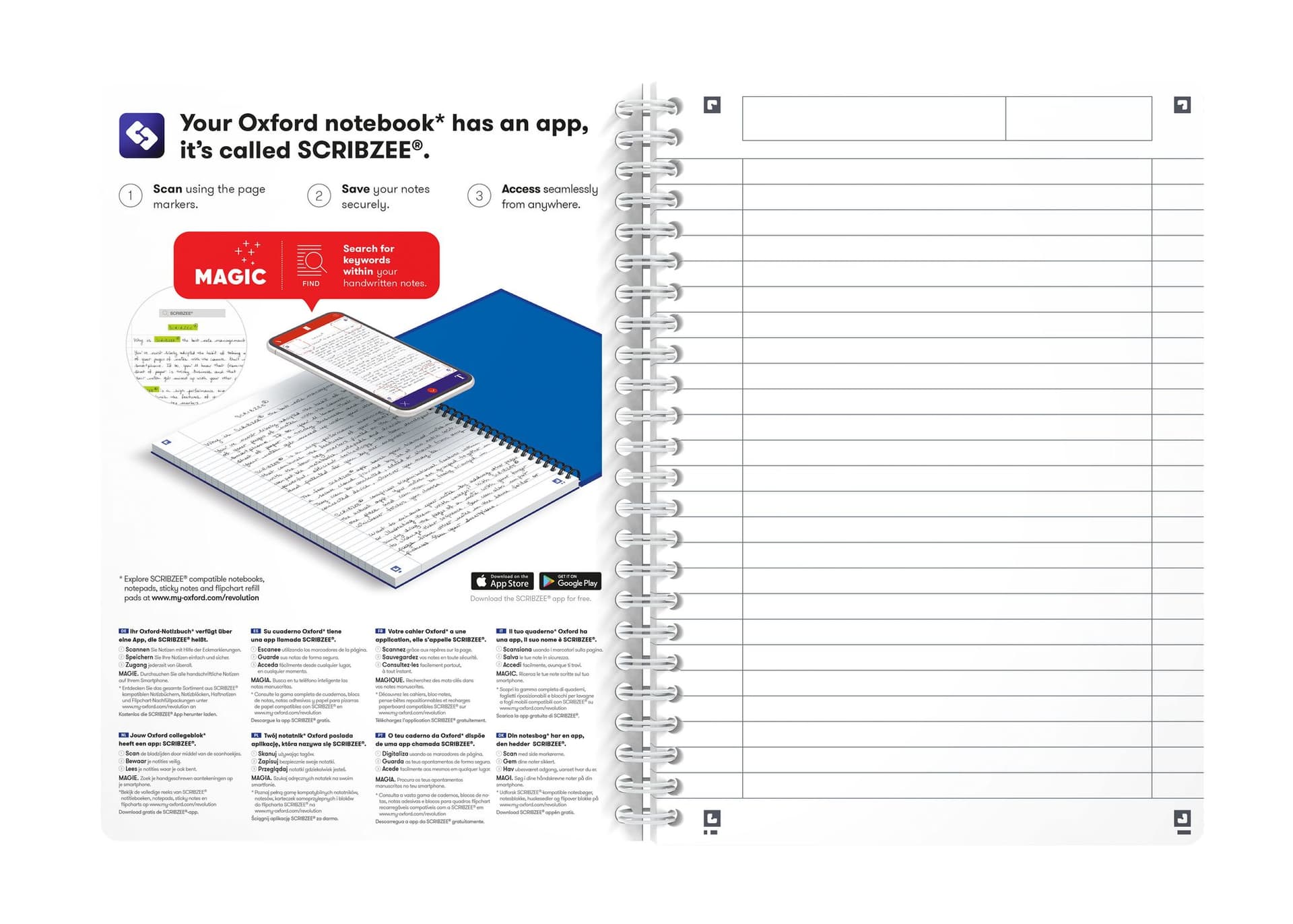 Spiraalblok Oxford MyColours A5 lijn 180 pagina's assorti 8