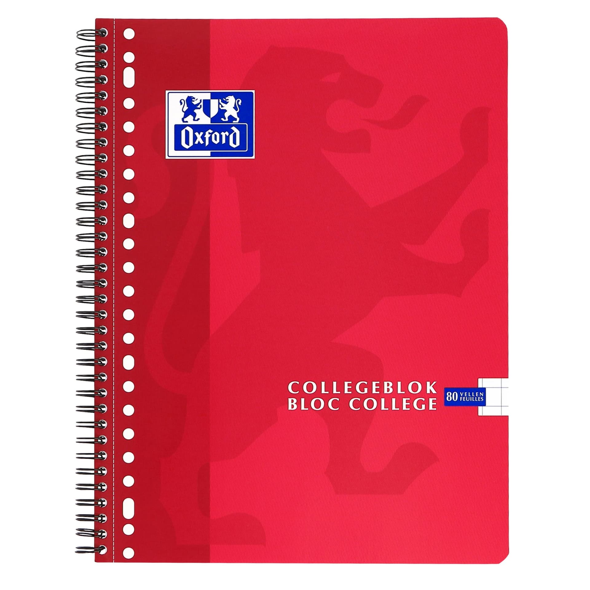 Collegeblok Oxford School A4 ruit 10x10mm 23-gaats 160 pagina's 80gr assorti 2