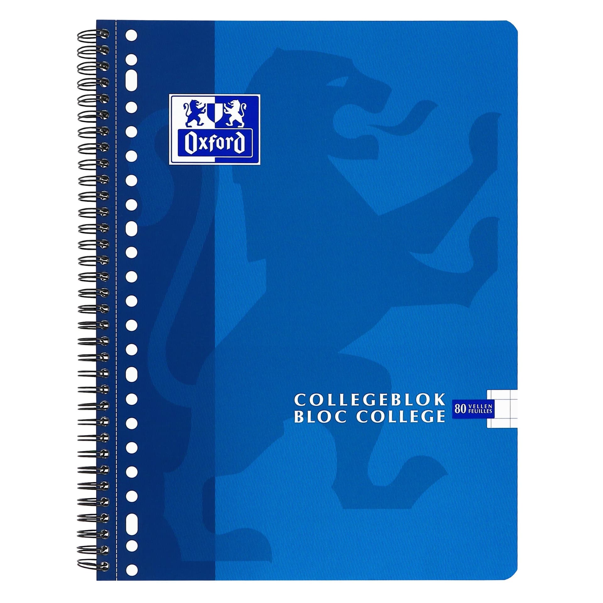 Collegeblok Oxford School A4 ruit 10x10mm 23-gaats 160 pagina's 80gr assorti 3