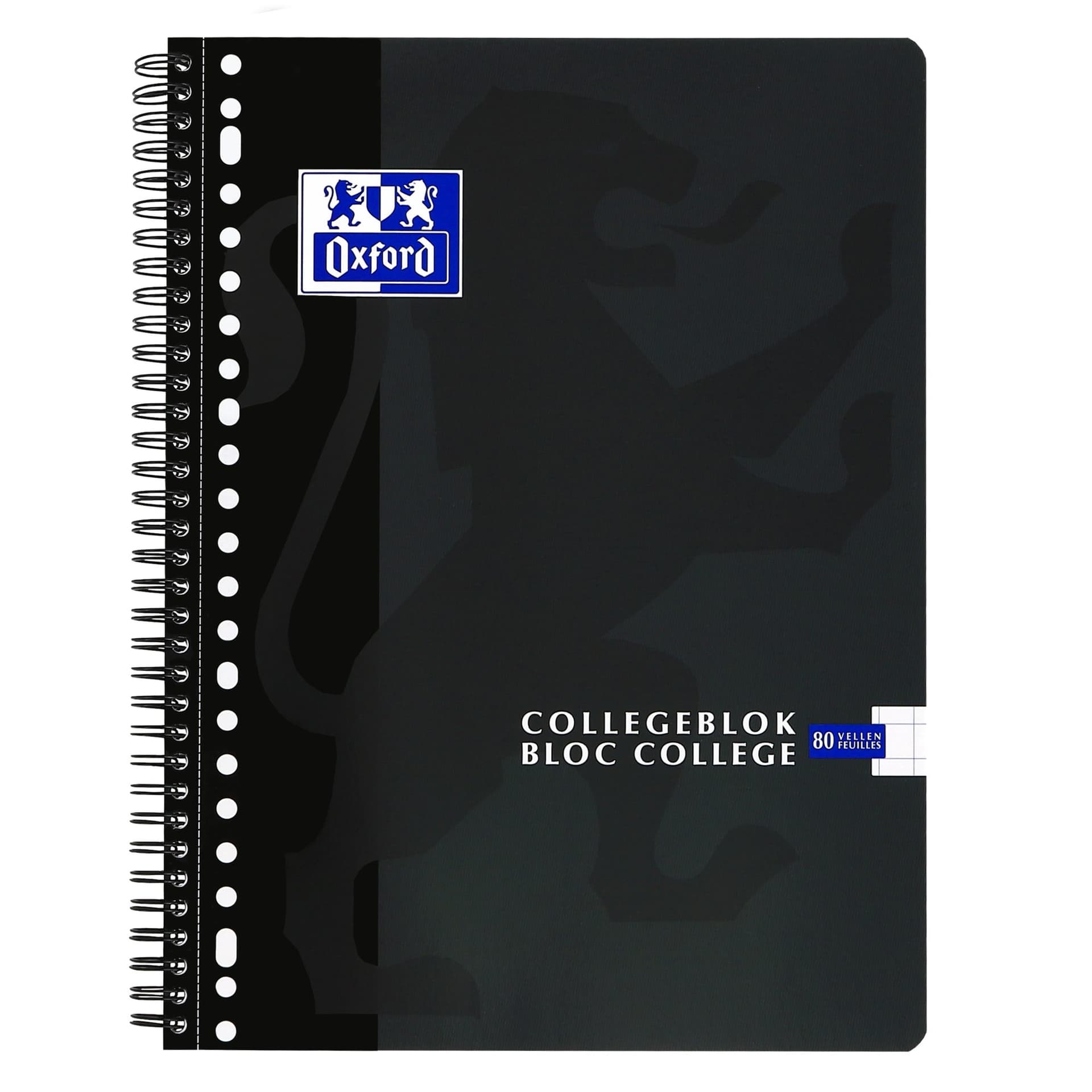 Collegeblok Oxford School A4 ruit 10x10mm 23-gaats 160 pagina's 80gr assorti 4