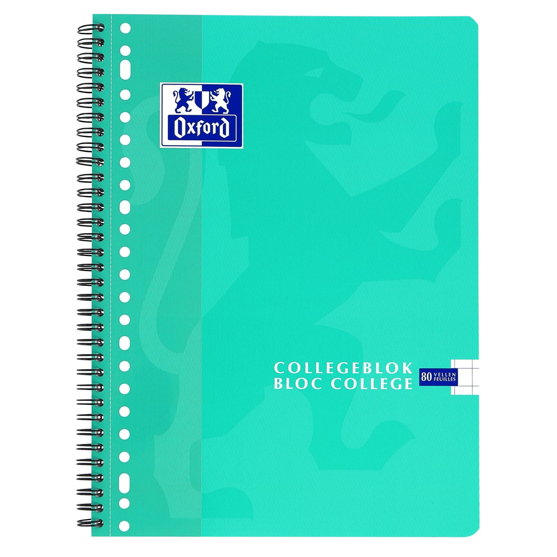 Collegeblok Oxford School A4 ruit 10x10mm 23-gaats 160 pagina's 80gr assorti 5