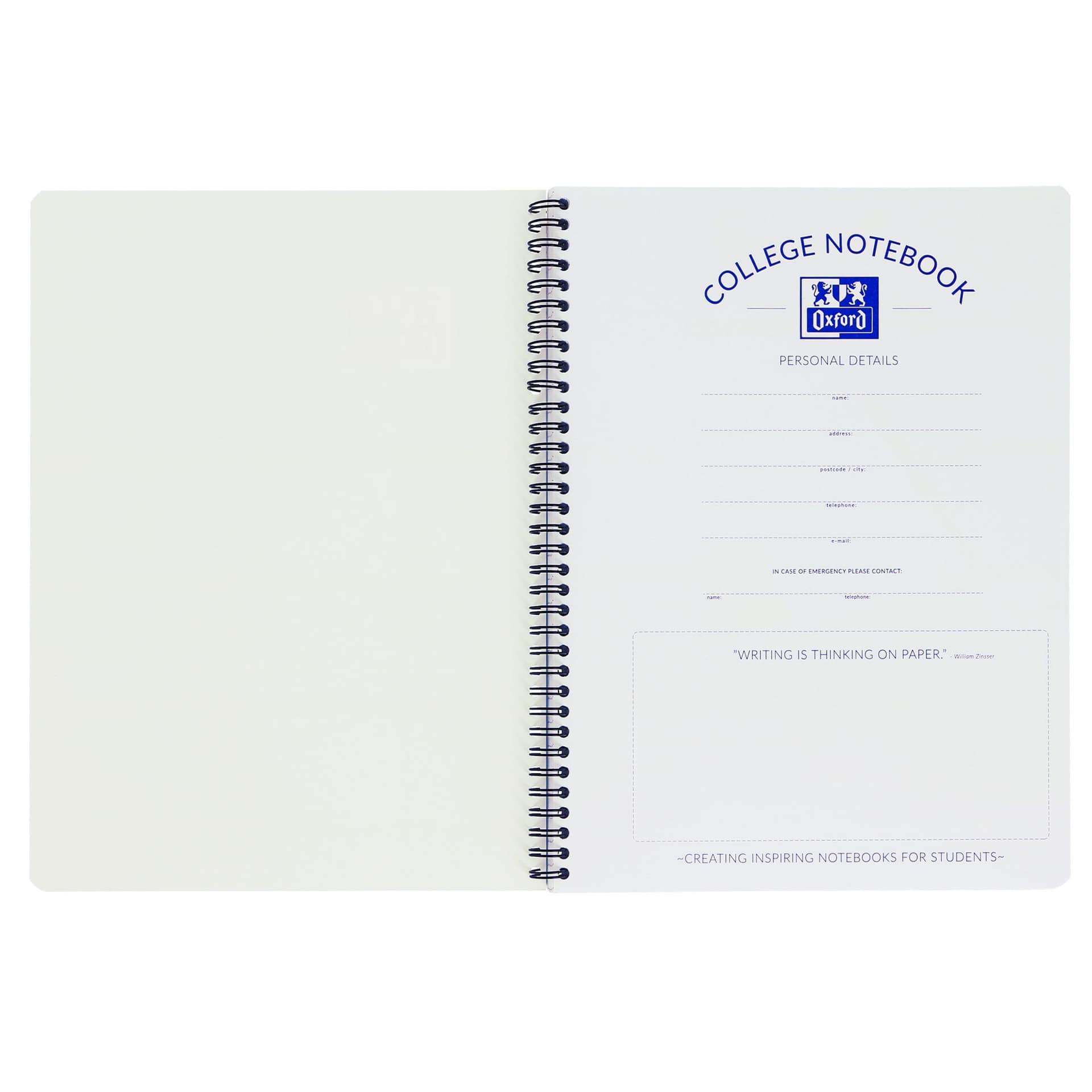 Collegeblok Oxford School A4 ruit 10x10mm 23-gaats 160 pagina's 80gr assorti 6