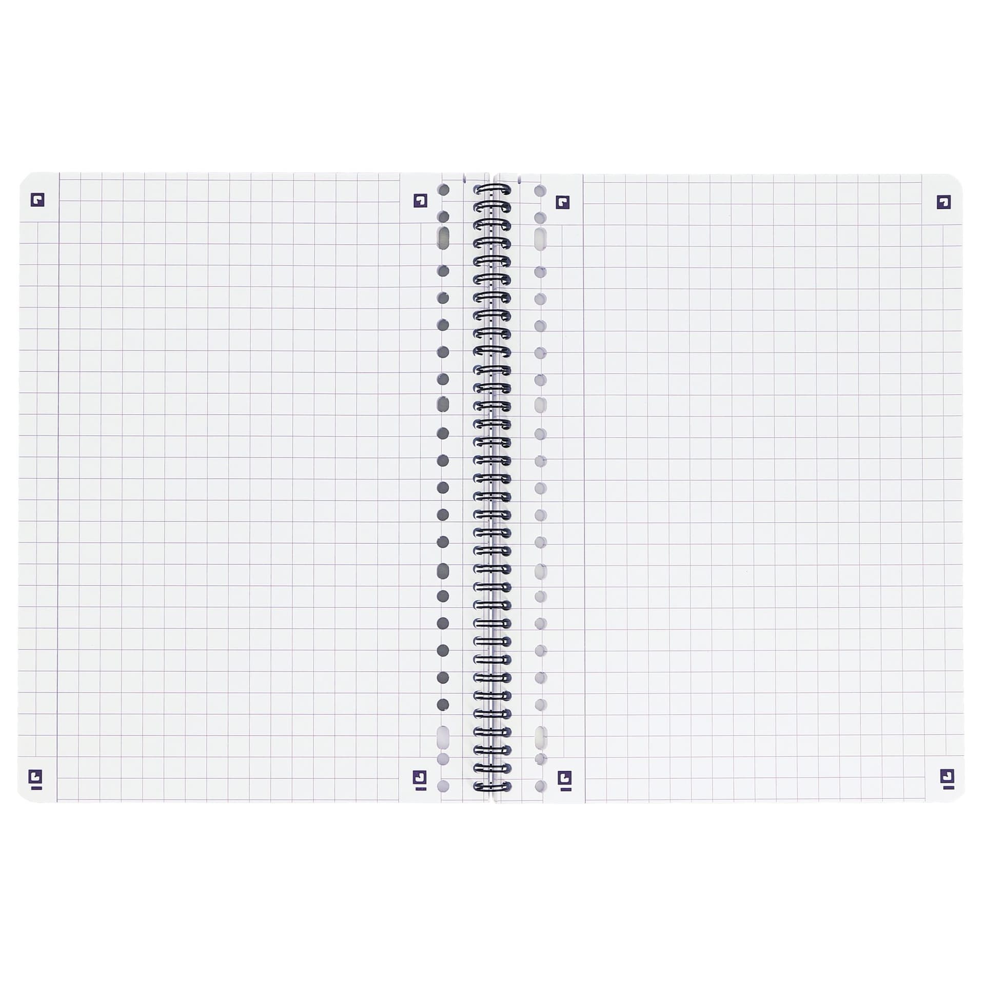 Collegeblok Oxford School A4 ruit 10x10mm 23-gaats 160 pagina's 80gr assorti 7