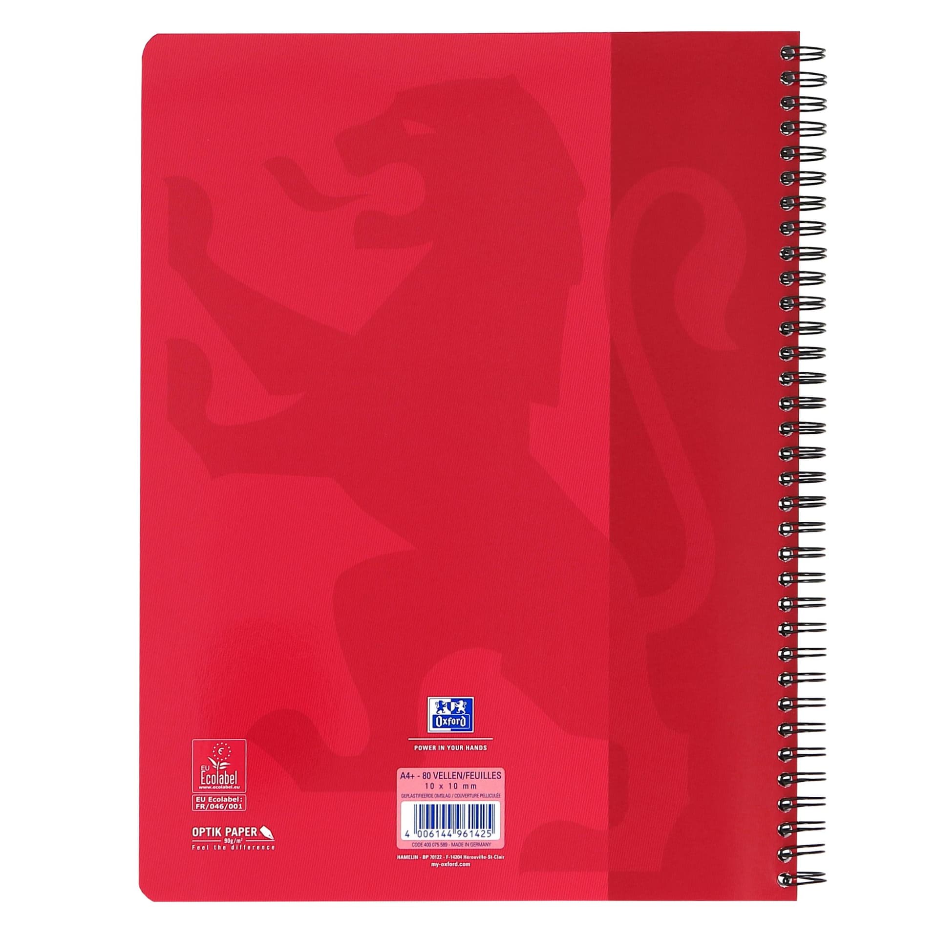 Collegeblok Oxford School A4 ruit 10x10mm 23-gaats 160 pagina's 80gr assorti 8