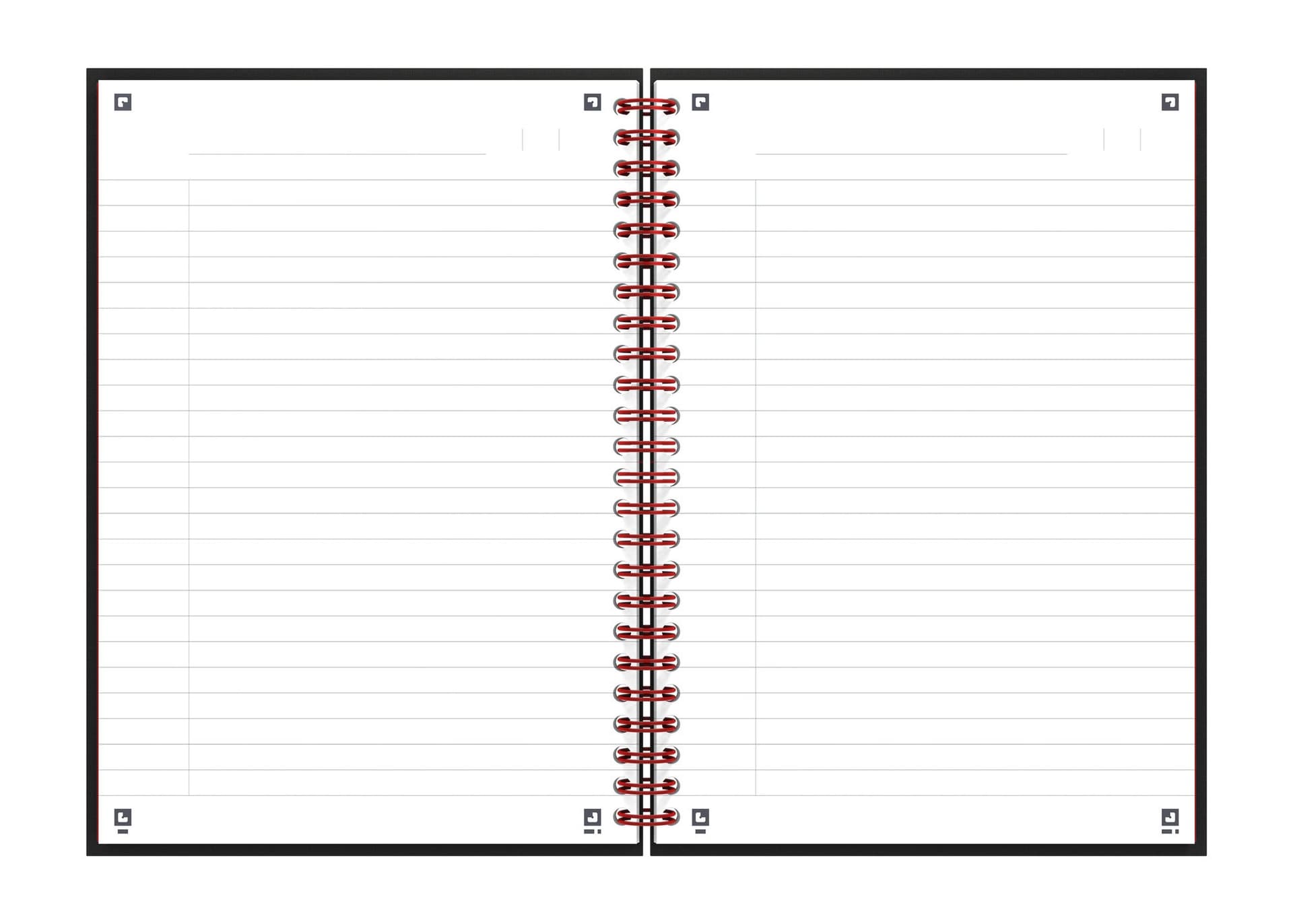 Spiraalblok Oxford Black n' Red A5 lijn 140 pagina's 80gr 2