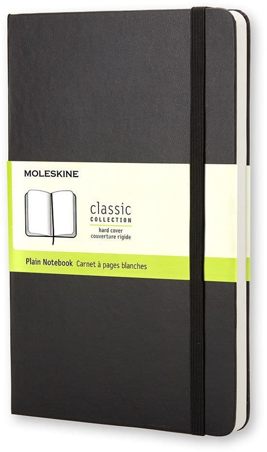 Notitieboek Moleskine pocket 90x140mm blanco hard cover zwart
