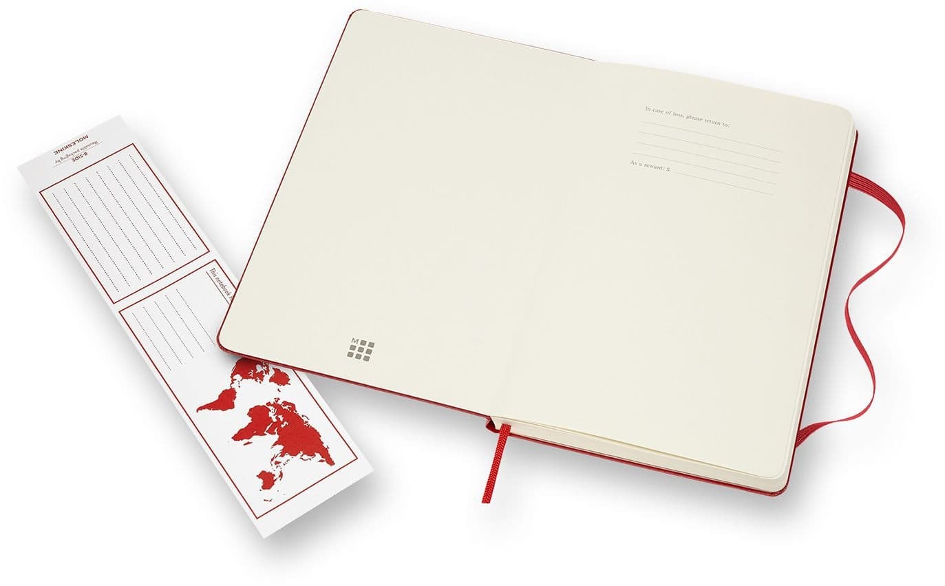 Notitieboek Moleskine large 130x210mm blanco hard cover rood 5