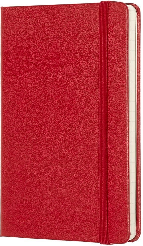 Notitieboek Moleskine pocket 90x140mm lijn hard cover rood 2