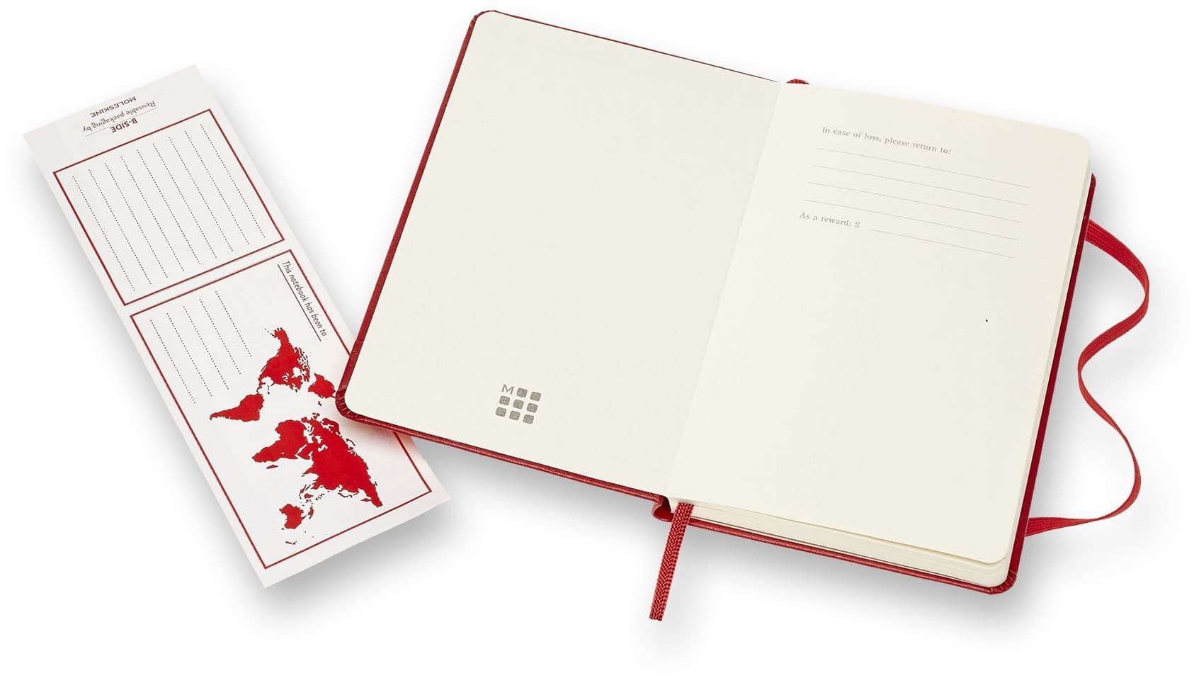 Notitieboek Moleskine pocket 90x140mm lijn hard cover rood 5