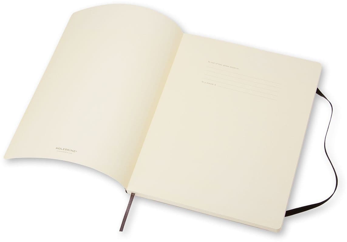 Notitieboek Moleskine XL 190x250mm blanco soft cover zwart 4