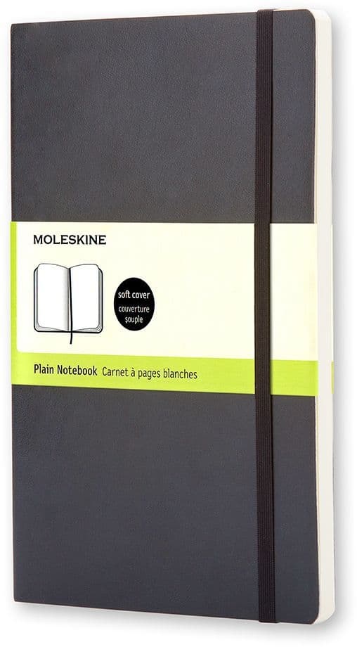 Notitieboek Moleskine pocket 90x140mm blanco soft cover zwart