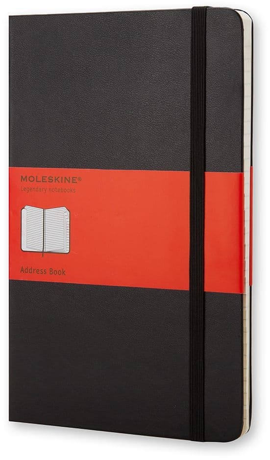 Adresboek Moleskine large 130x210mm hard cover lijn zwart