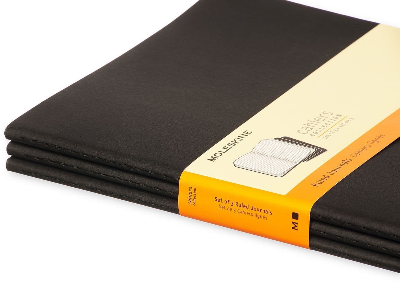 Schrift Moleskine 190x250mm lijn 240 pagina's 70gr zwart set à 3 stuks 2