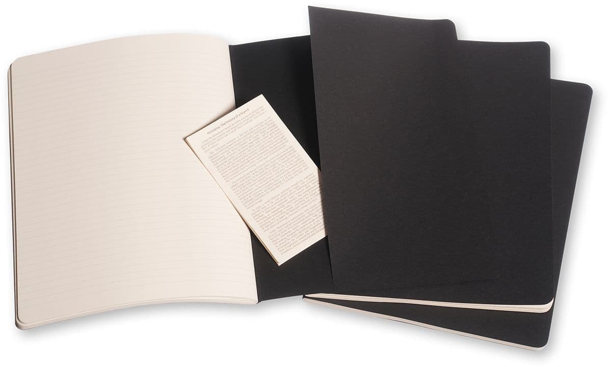 Schrift Moleskine 190x250mm lijn 240 pagina's 70gr zwart set à 3 stuks 4