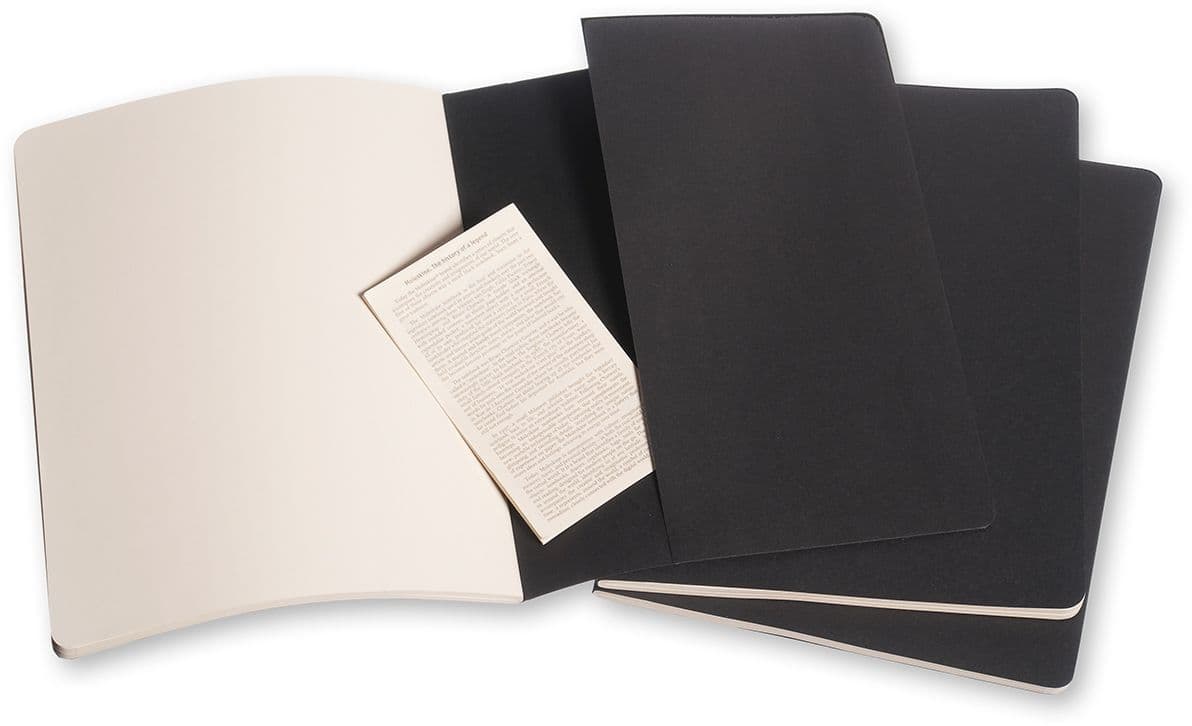 Schrift Moleskine 190x250mm blanco 240 pagina's 70gr zwart set à 3 stuks 4