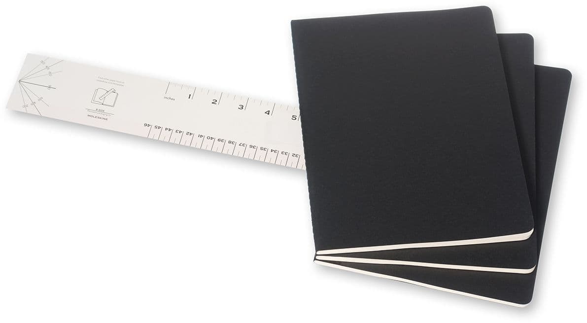 Schrift Moleskine 190x250mm blanco 240 pagina's 70gr zwart set à 3 stuks 5