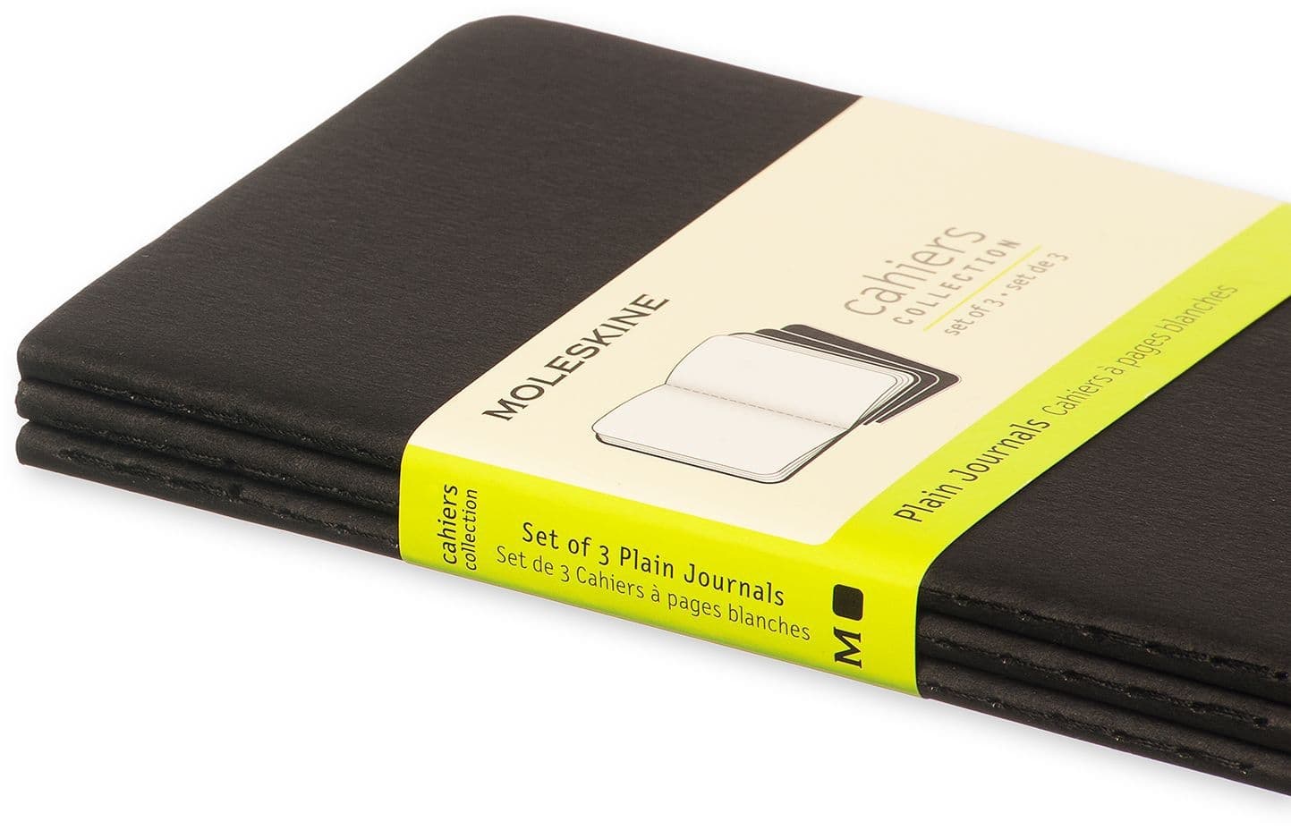 Schrift Moleskine 90x140mm blanco 240 pagina's 70gr zwart set à 3 stuks 2