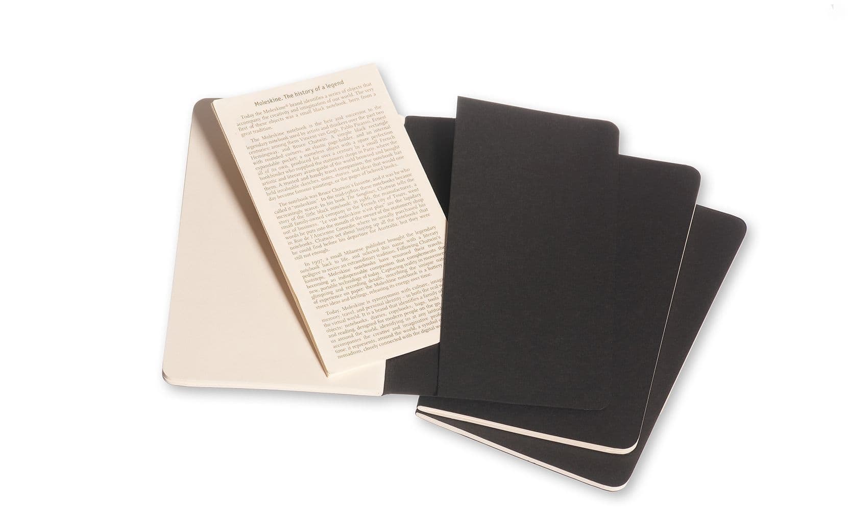 Schrift Moleskine 90x140mm blanco 240 pagina's 70gr zwart set à 3 stuks 4