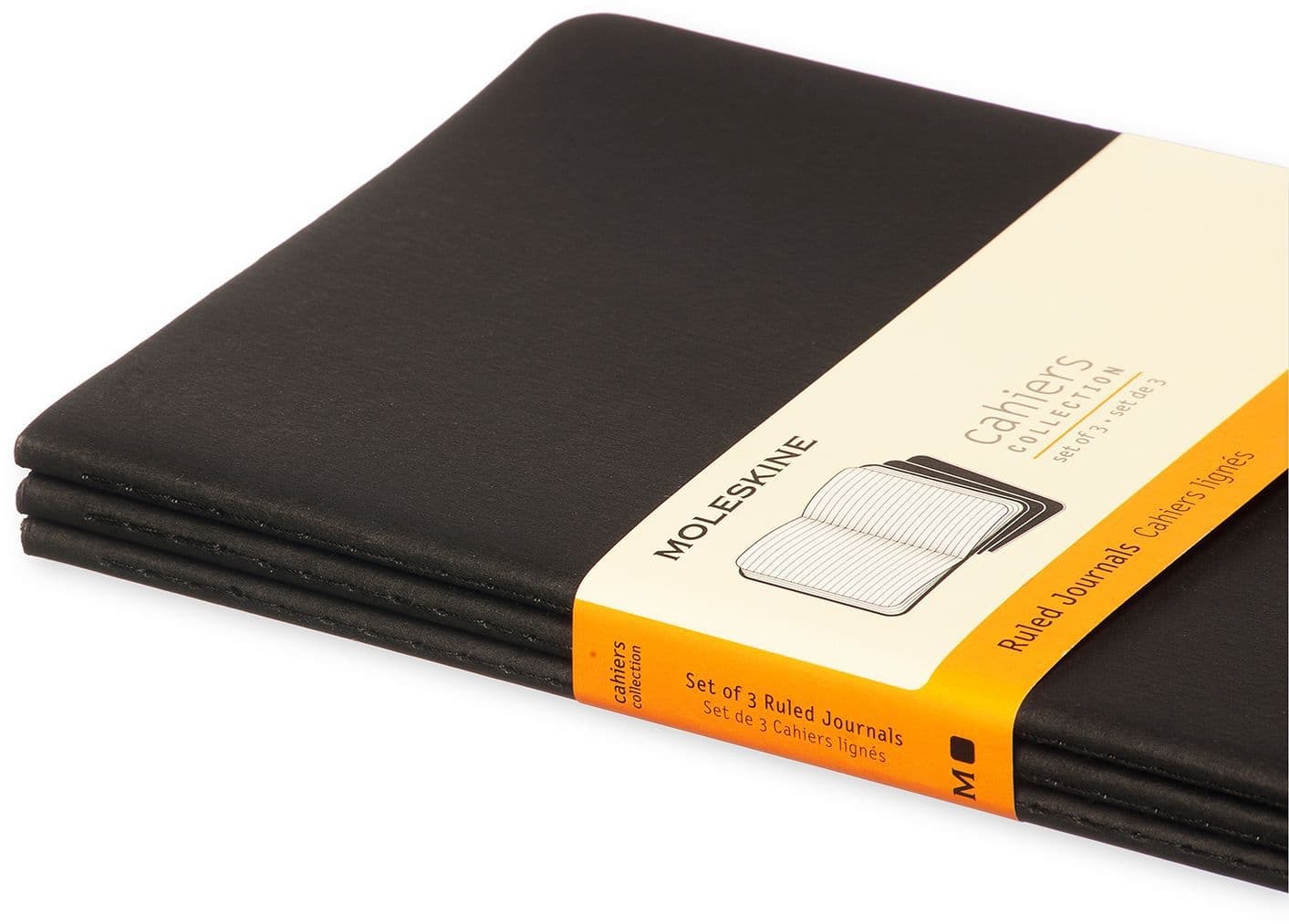 Schrift Moleskine 130x210mm lijn 160 pagina's 70gr zwart set à 3 stuks 2
