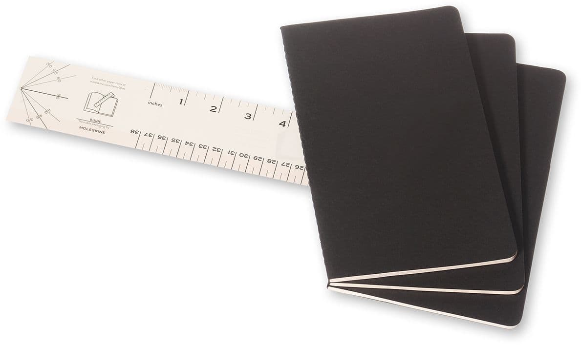 Schrift Moleskine 130x210mm blanco 160 pagina's 70gr zwart set à 3 stuks 5