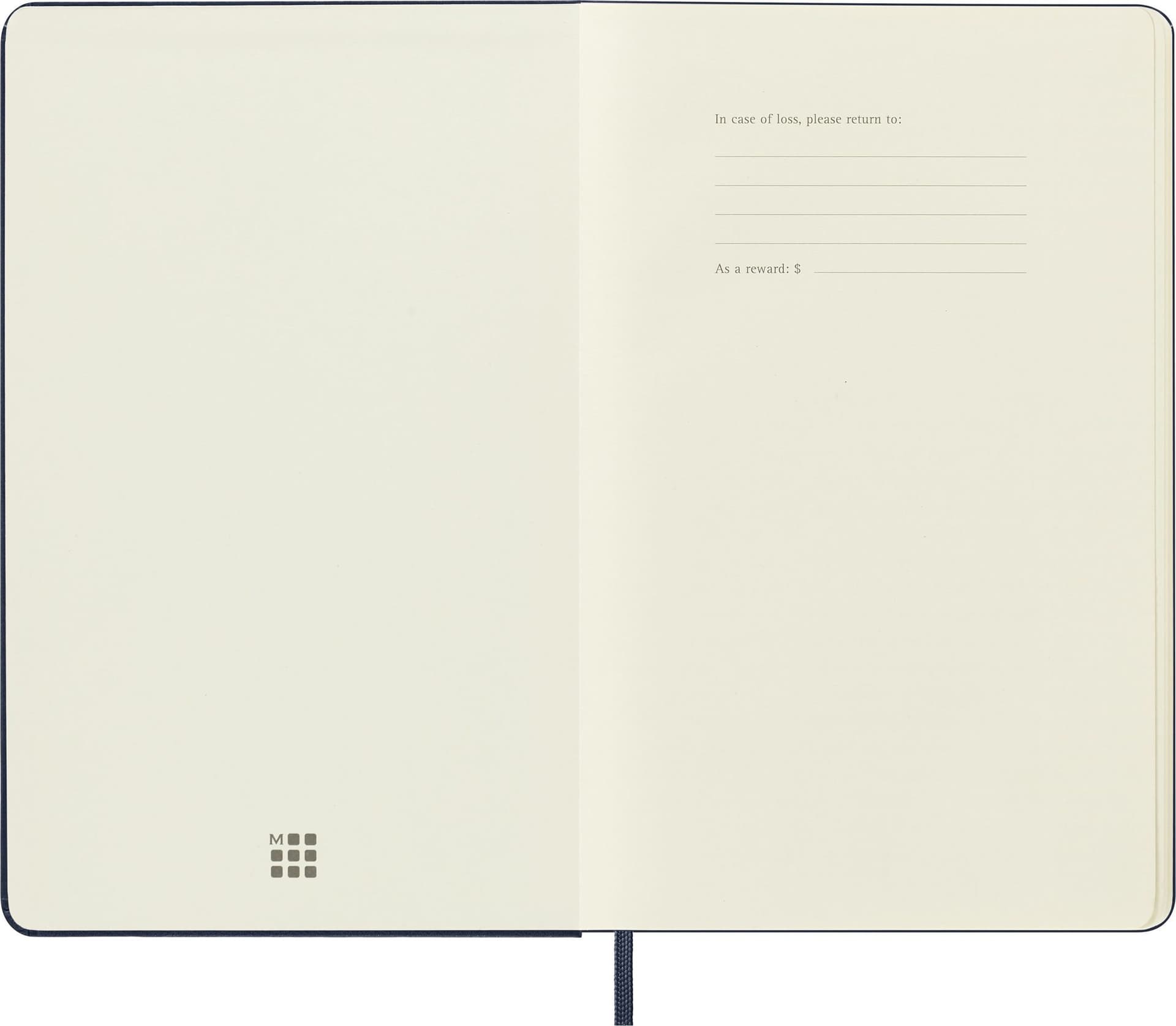 Notitieboek Moleskine large 130x210mm blanco hard cover sapphire blue 5