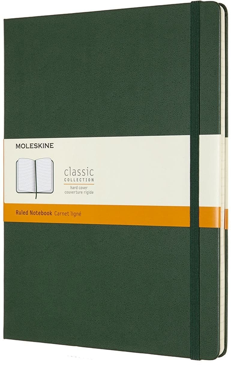 Notitieboek Moleskine XL 190x250mm lijn hard cover myrtle green