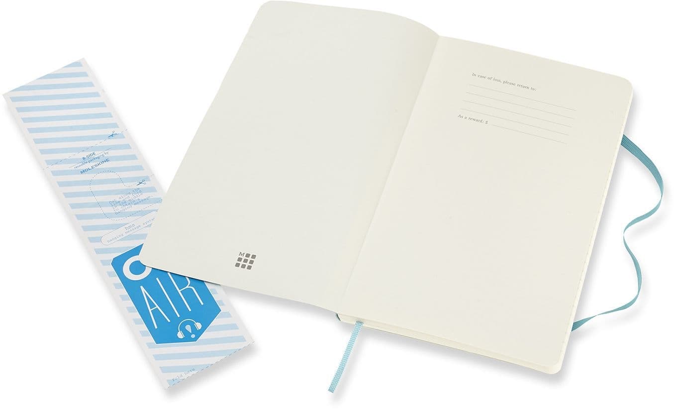 Notitieboek Moleskine large 130x210mm lijn soft cover reef blue 5