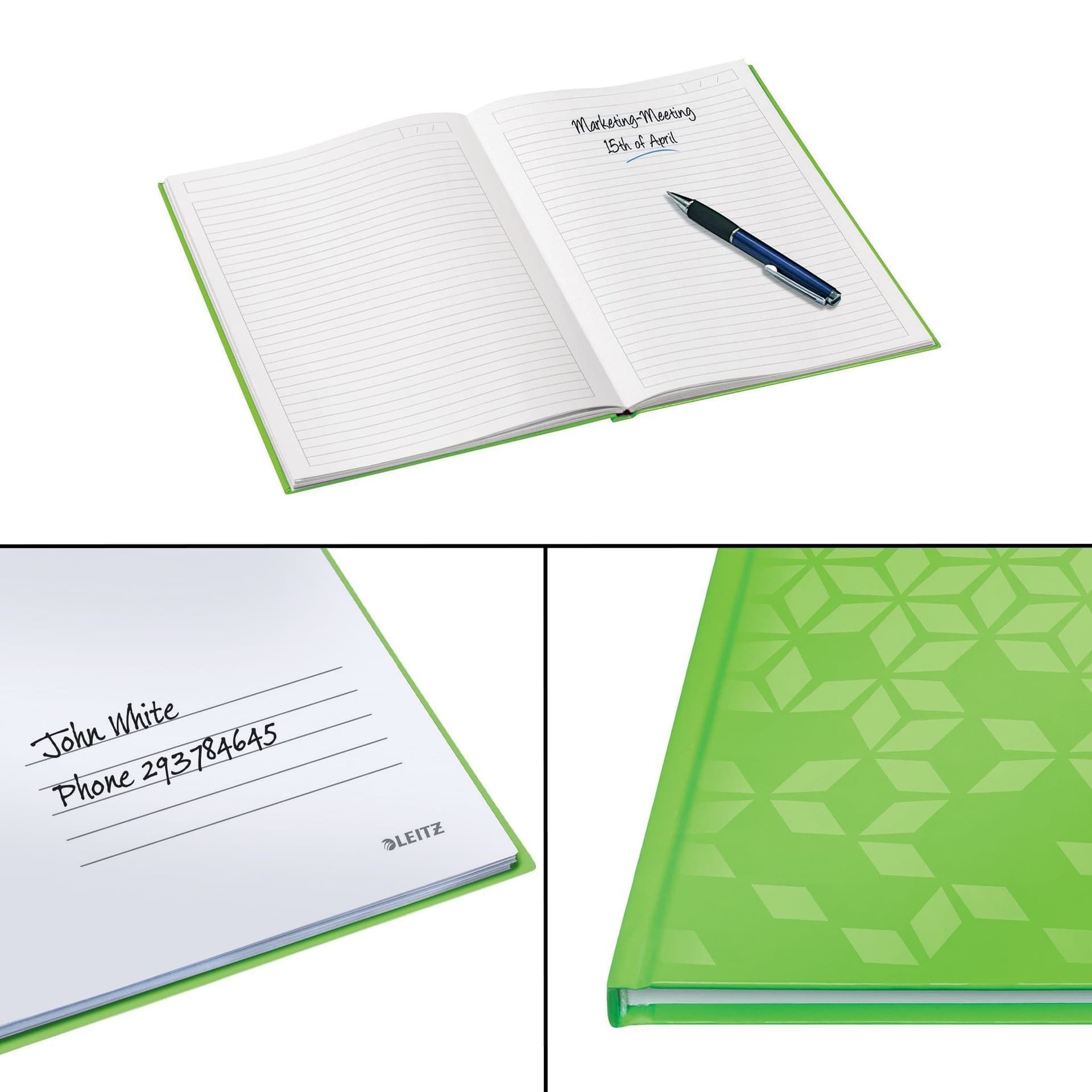 Notitieboek Leitz WOW A4 160blz 90gr lijn groen 5