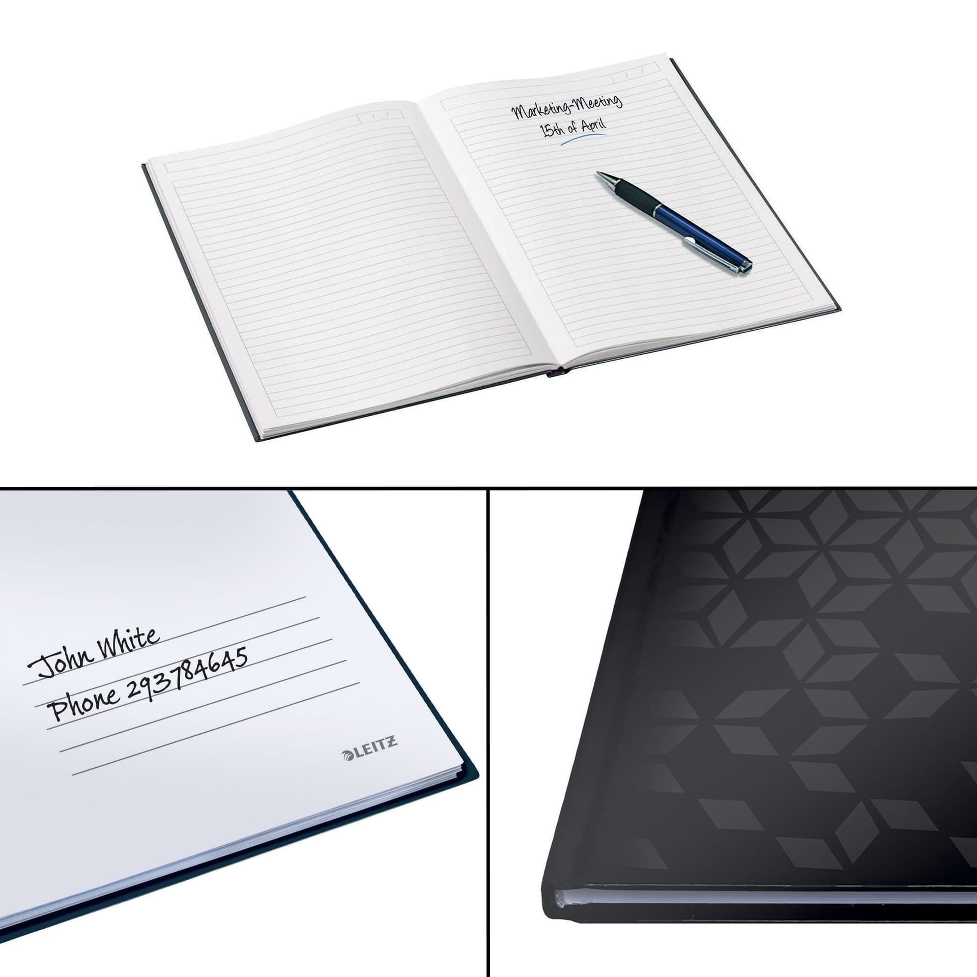 Notitieboek Leitz WOW A4 160blz 90gr lijn zwart 5