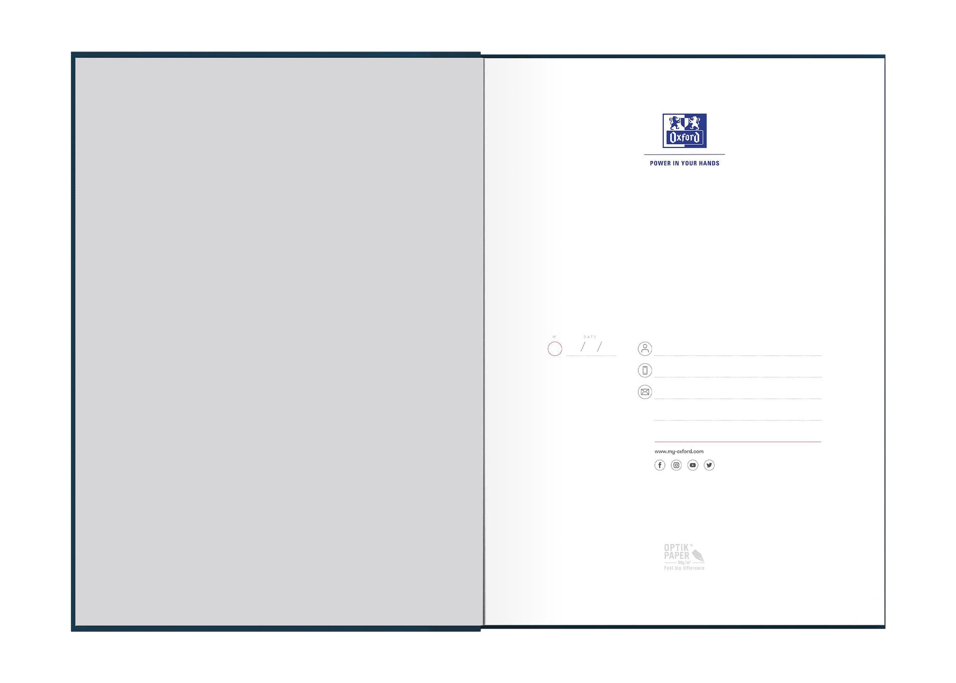 Notitieboek Oxford Office Essentials A4 lijn 192 pagina' s 80gr blauw 2
