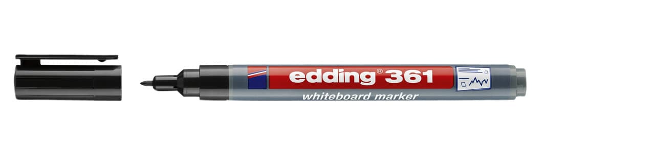Whiteboardmarker edding 361 rond 1mm zwart 2