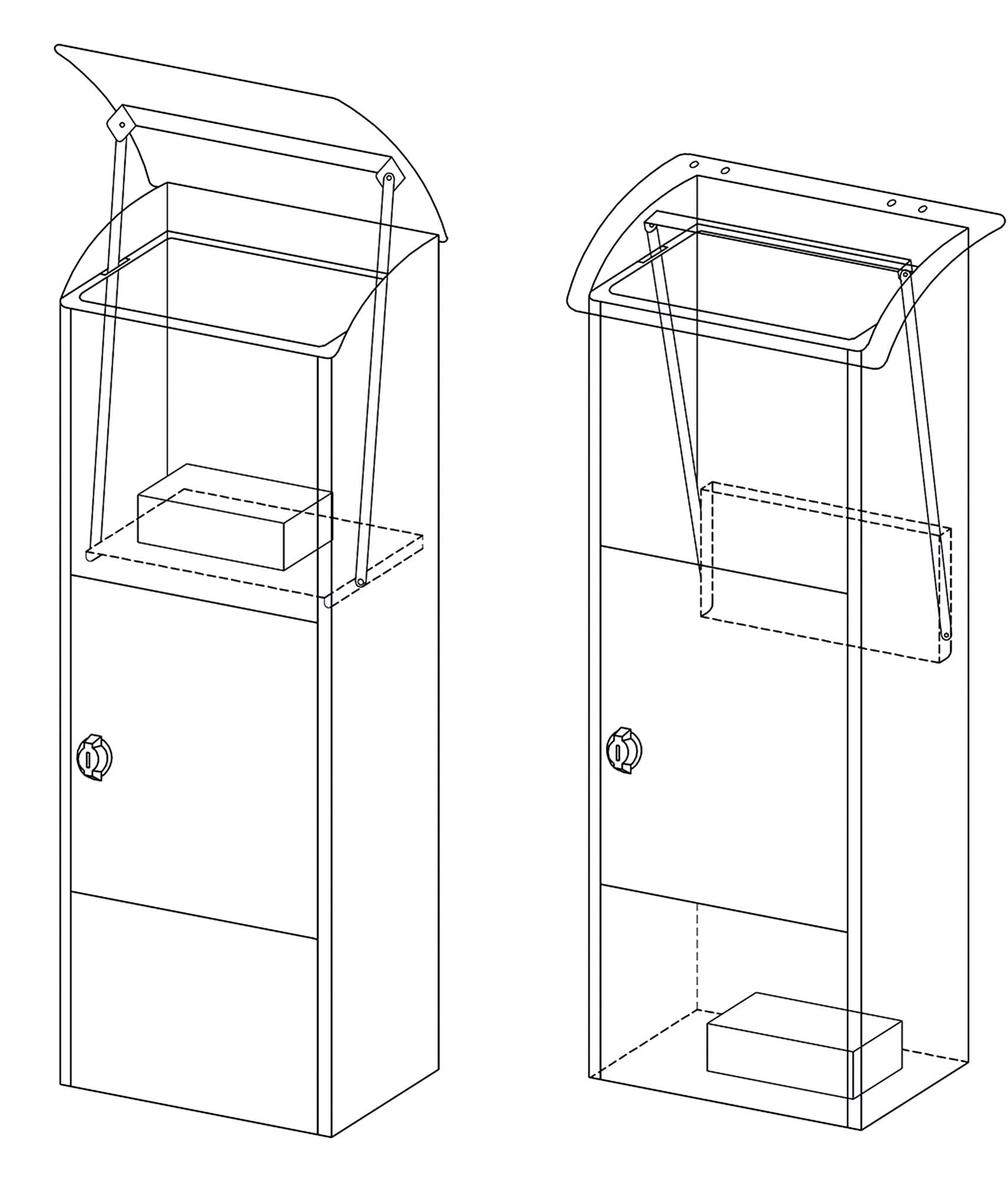 Pakketbrievenbus Helsinki 390x240x1053mm zwart 4