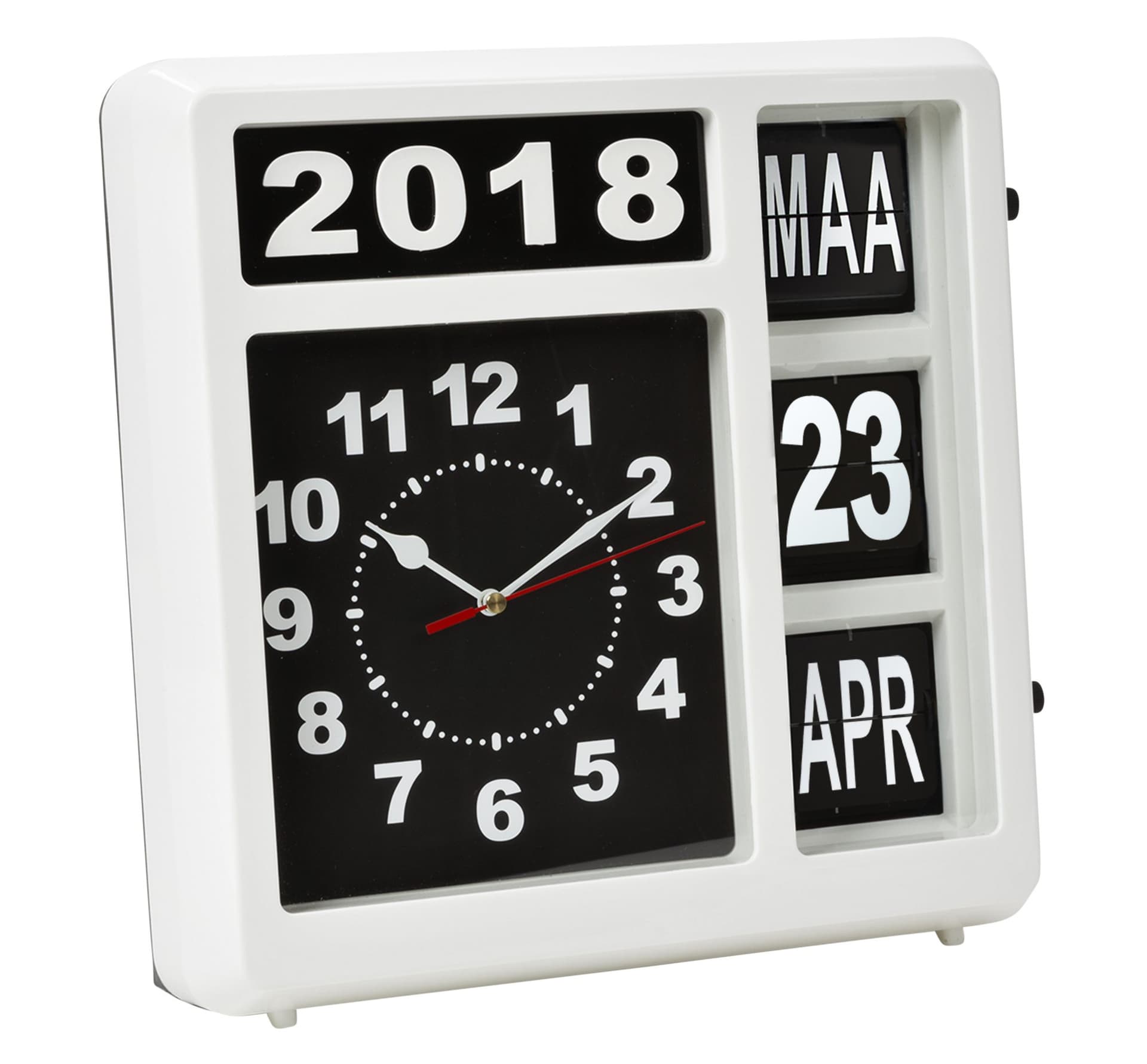 Wandklok Perel analoog 310x310mm nederlandse versie wit 3
