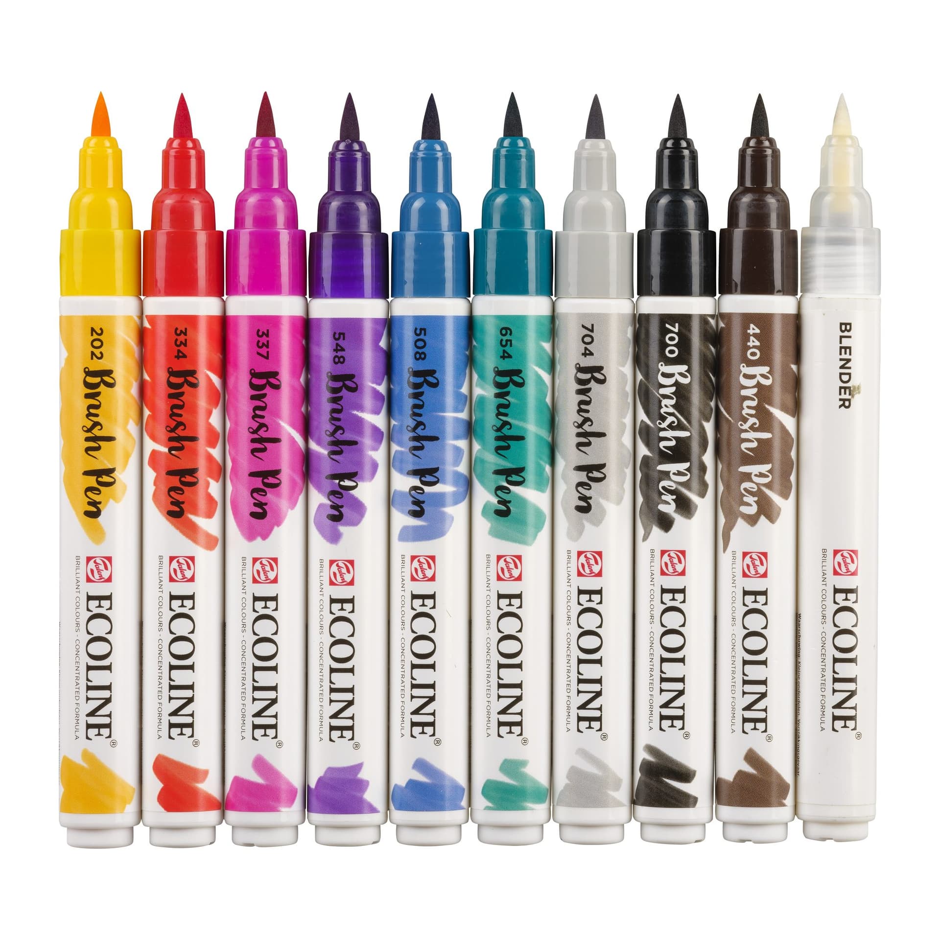Brushpen Talens Ecoline set à 10 stuks handlettering 2