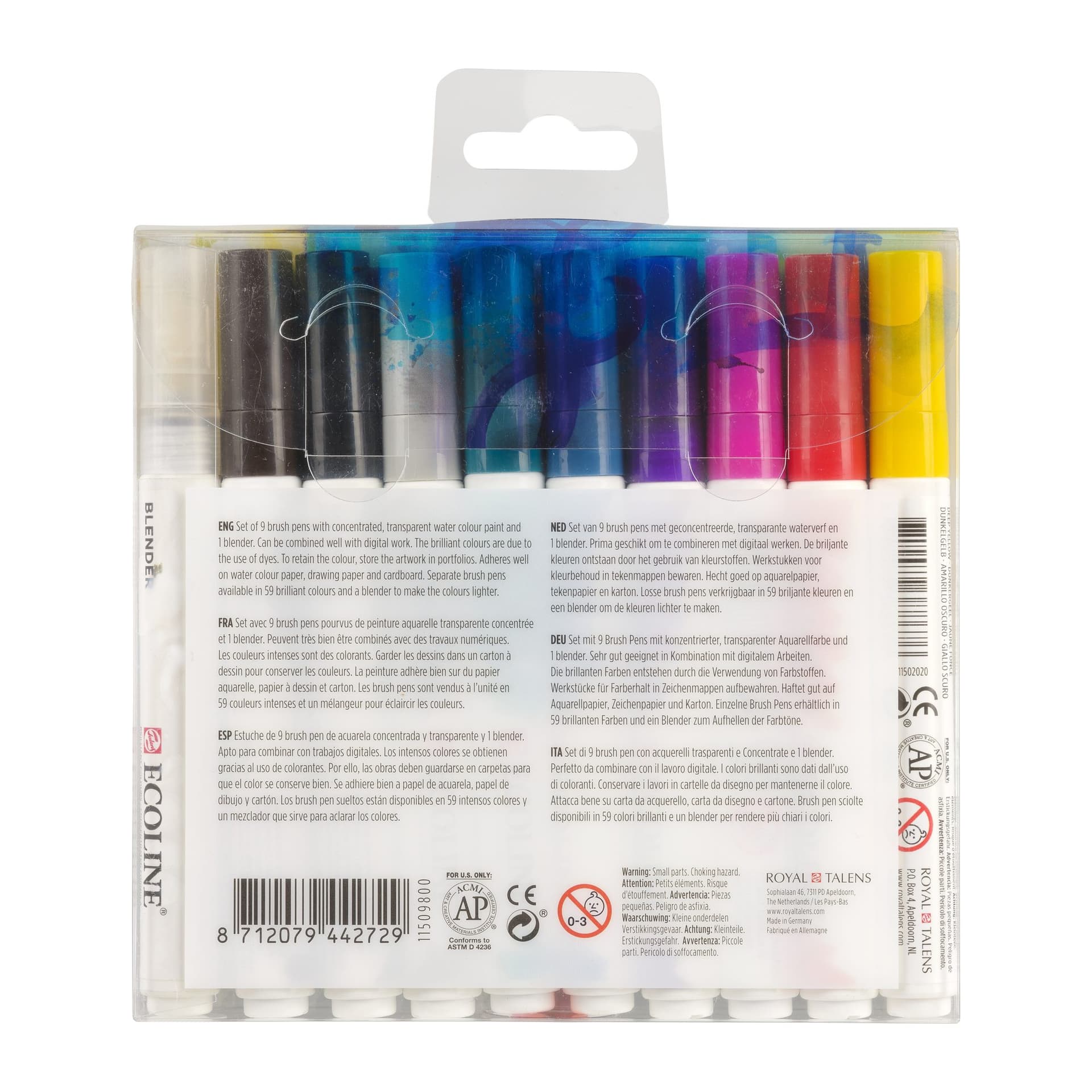 Brushpen Talens Ecoline set à 10 stuks handlettering 4