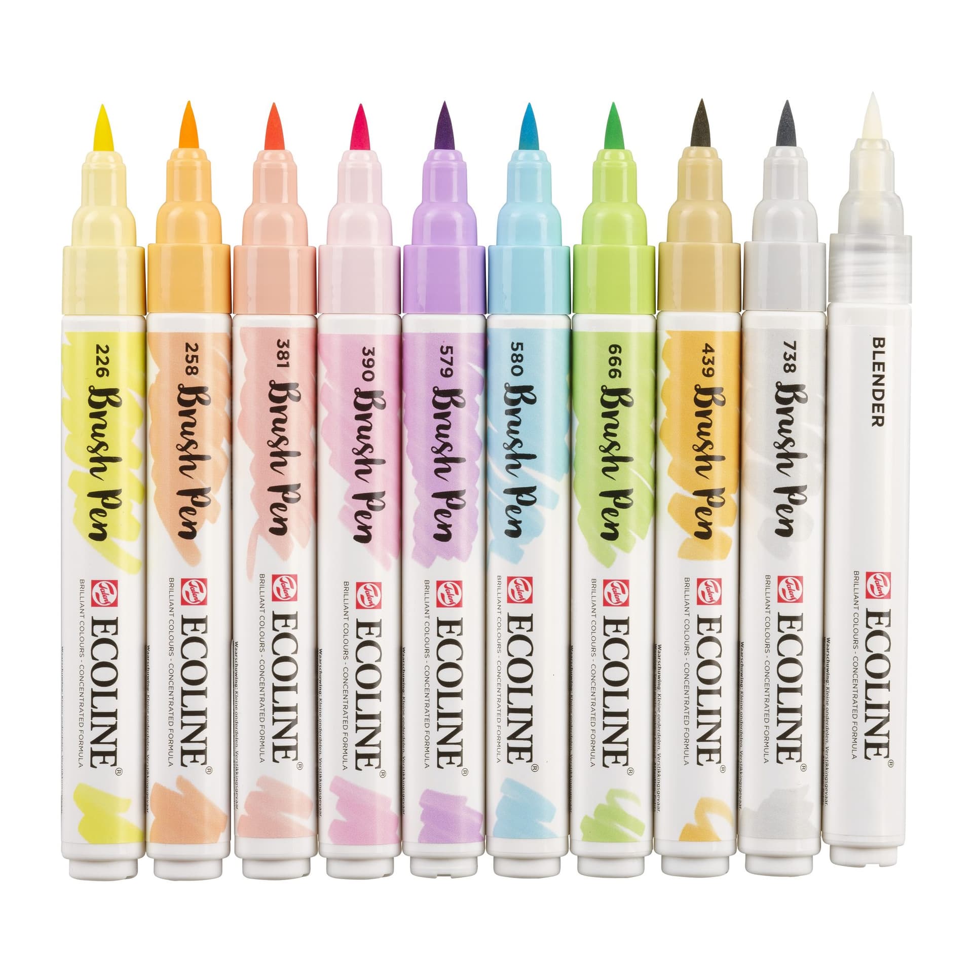 Brushpen Talens Ecoline set à 10 stuks pastel 2