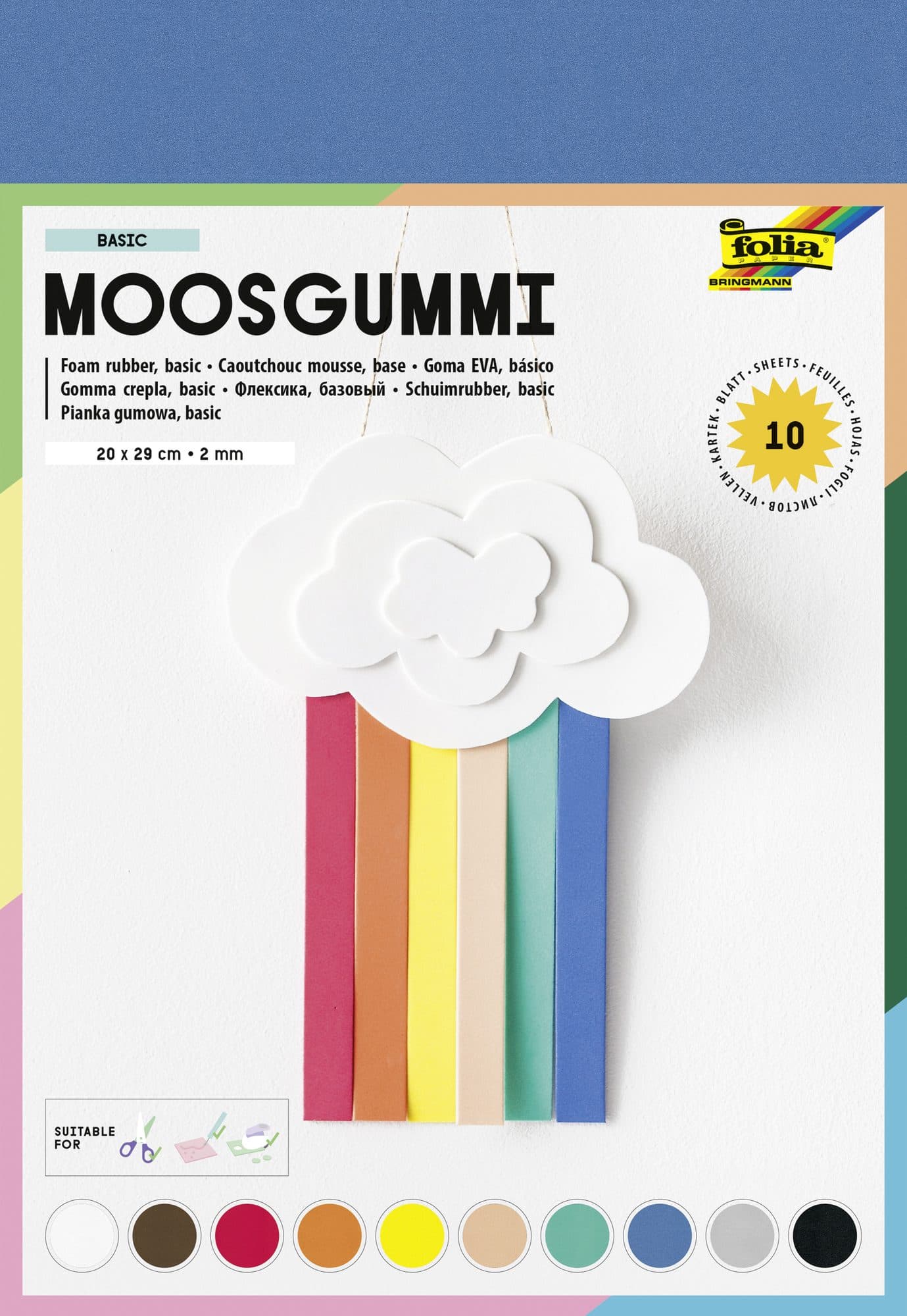 Foam Folia 20x29cm basic 10 kleuren