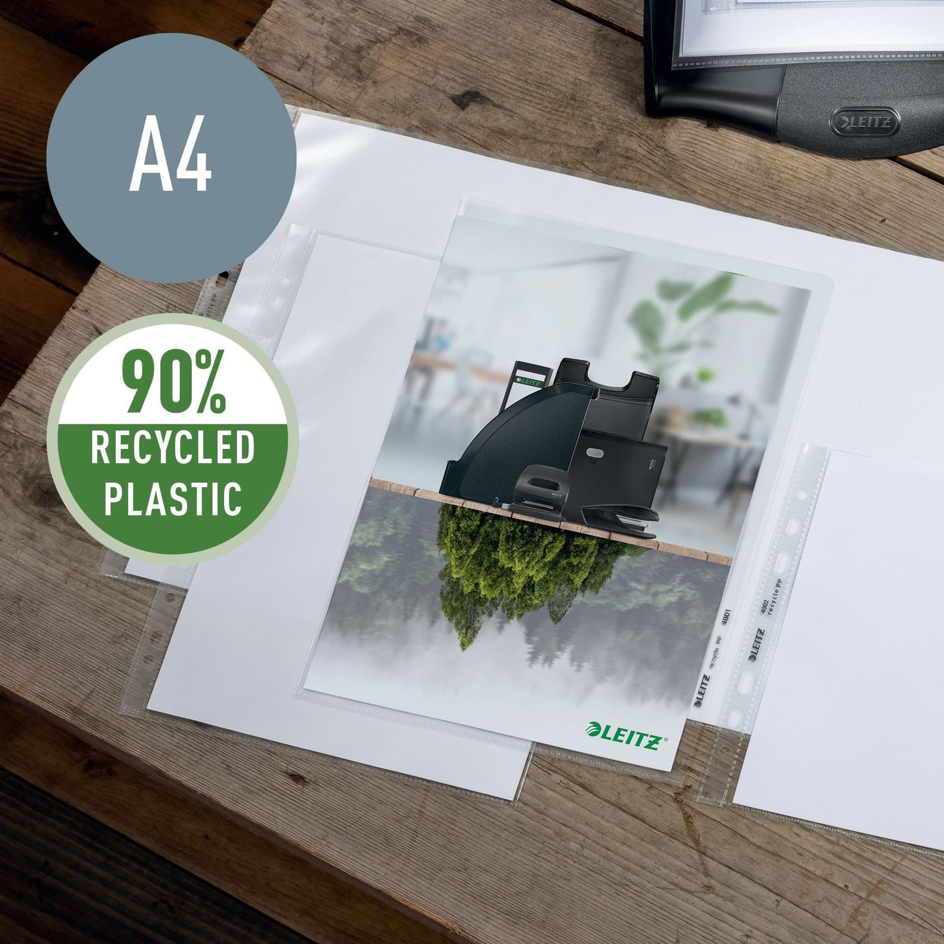 Insteekmap L-model Leitz Recycle A4 0.10mm PP transparant 25 stuks 2